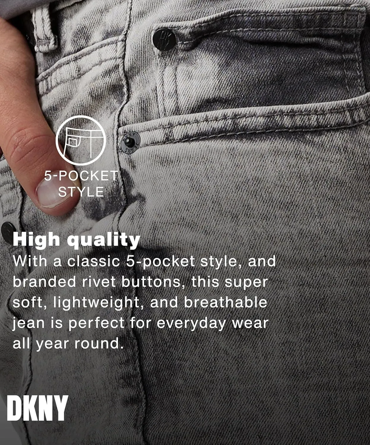 DKNY Men's Jeans - Bedford Stretch Denim Slim Fit Jeans for Men