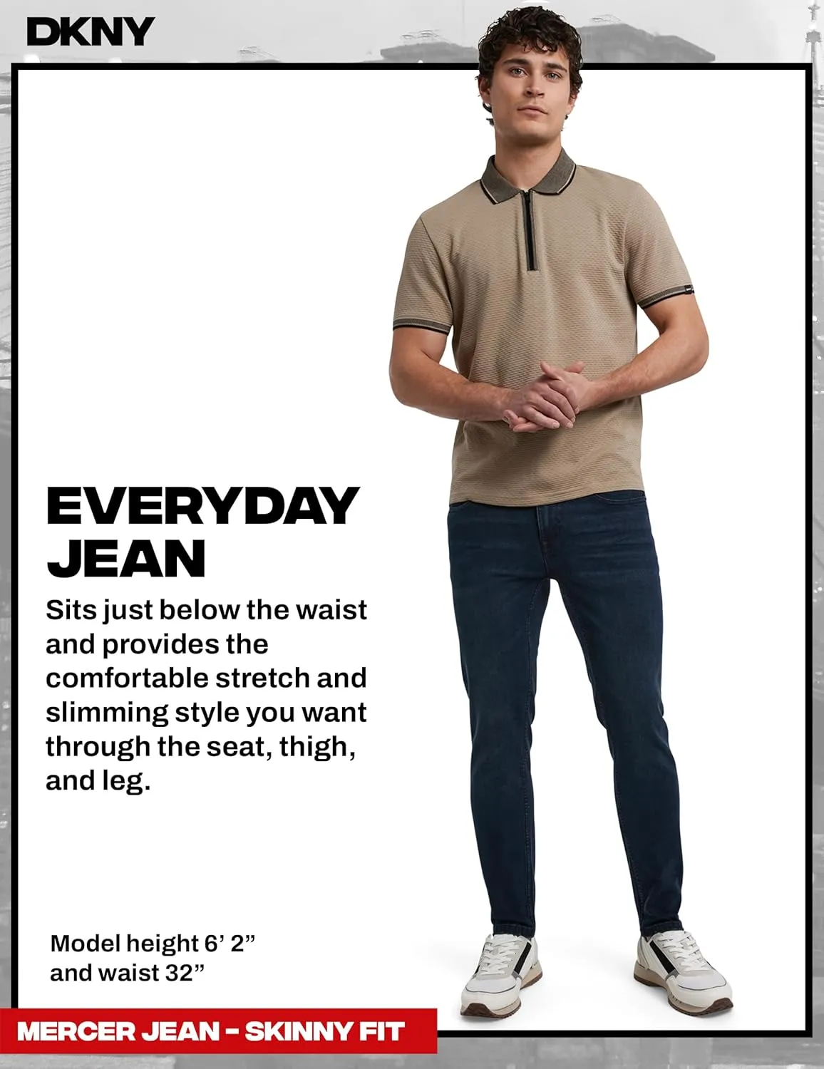 DKNY Mens Skinny Jeans for Men - Stretch Denim Classic 5 Pocket Men's Skinny Jeans | Stretch Fit Denim for Men