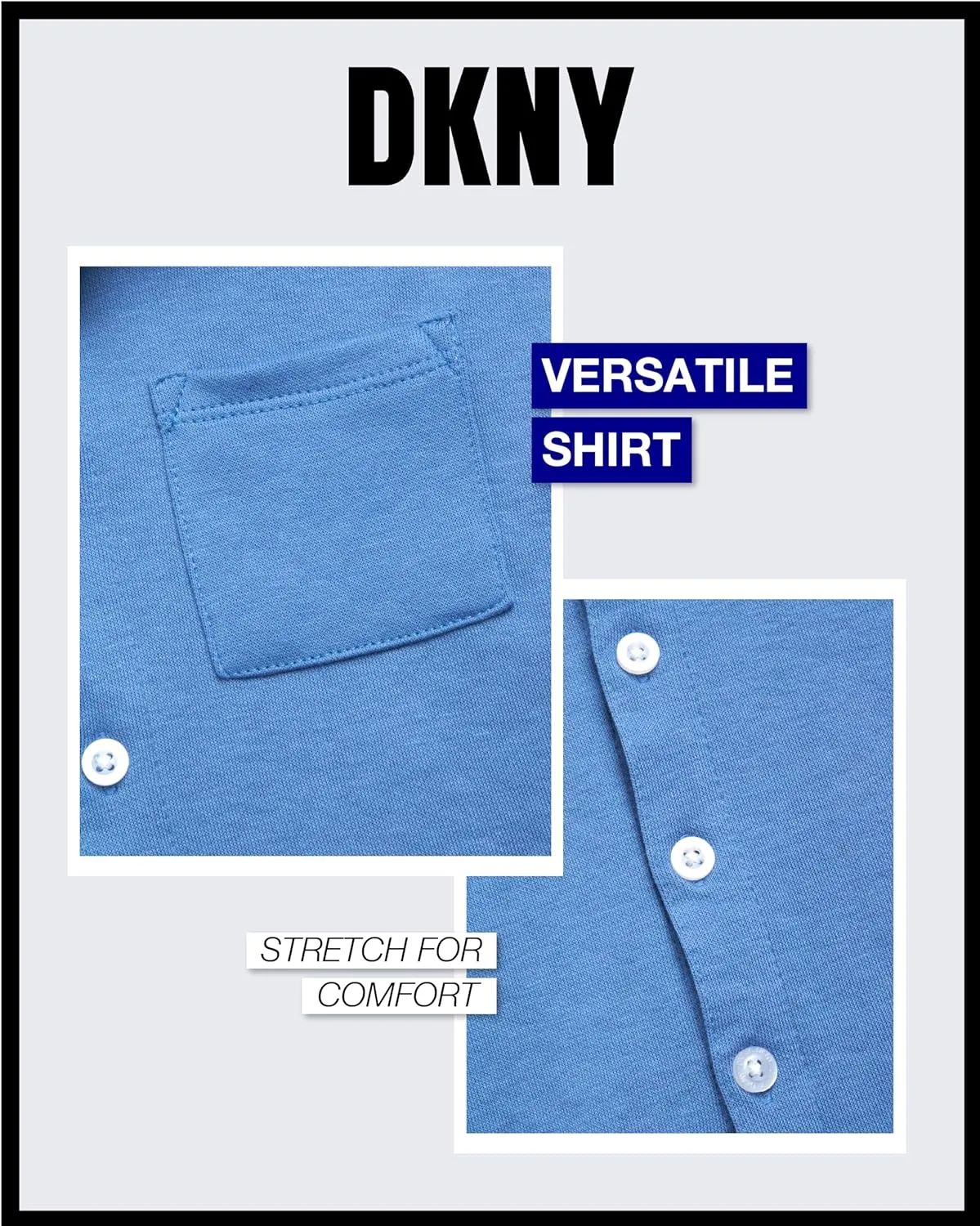DKNY Toddler Baby Boys' Short Set - 2 Piece Short Sleeve Button Down Shirt and Matching Summer Shorts (Sizes: 2T-7)