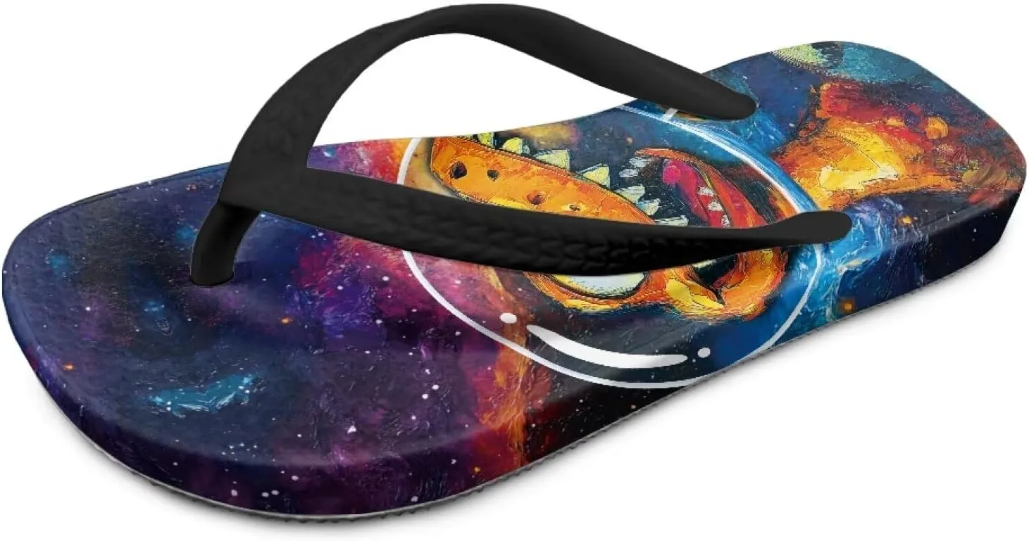 Doojoayie Animals Print Flip Flops for Boys Kids Summer Slippers Trendy Boys Sandals