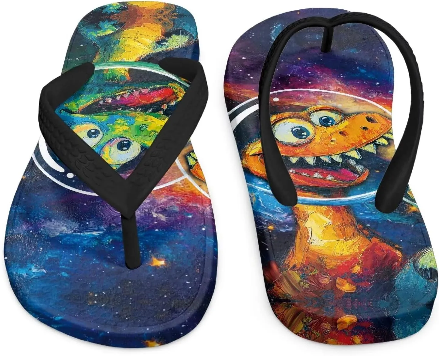Doojoayie Animals Print Flip Flops for Boys Kids Summer Slippers Trendy Boys Sandals
