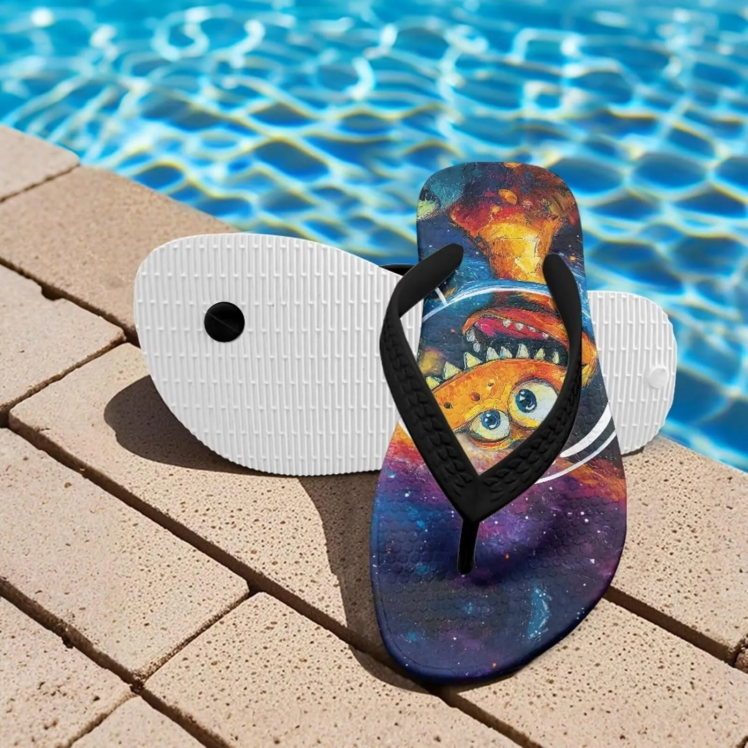 Doojoayie Animals Print Flip Flops for Boys Kids Summer Slippers Trendy Boys Sandals