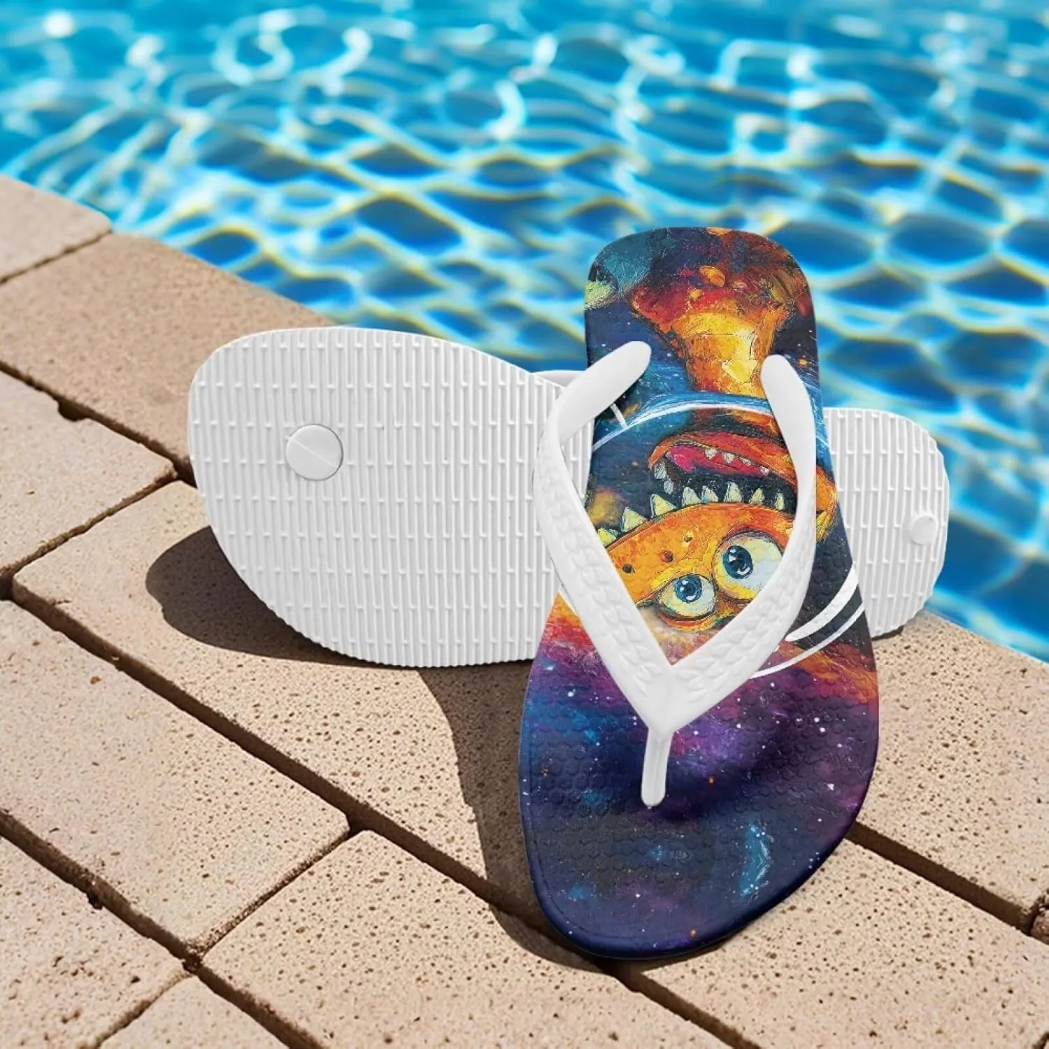 Doojoayie Boys Flip Flops Summer Water Sandals Non Slip Kids Sandals Cute Animals