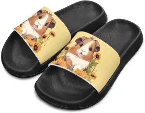Doojoayie Cute Pet Print Slides for Girls with Non-Slip EVA Soles for Beach Pool Use