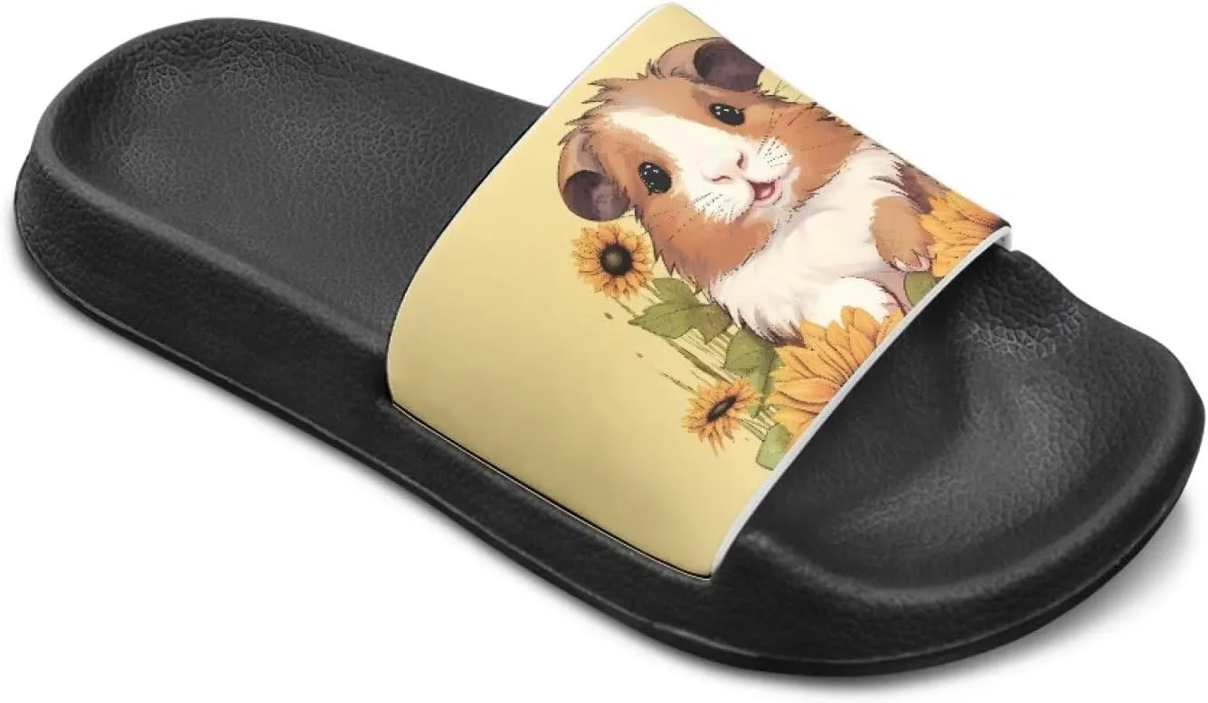 Doojoayie Cute Pet Print Slides for Girls with Non-Slip EVA Soles for Beach Pool Use