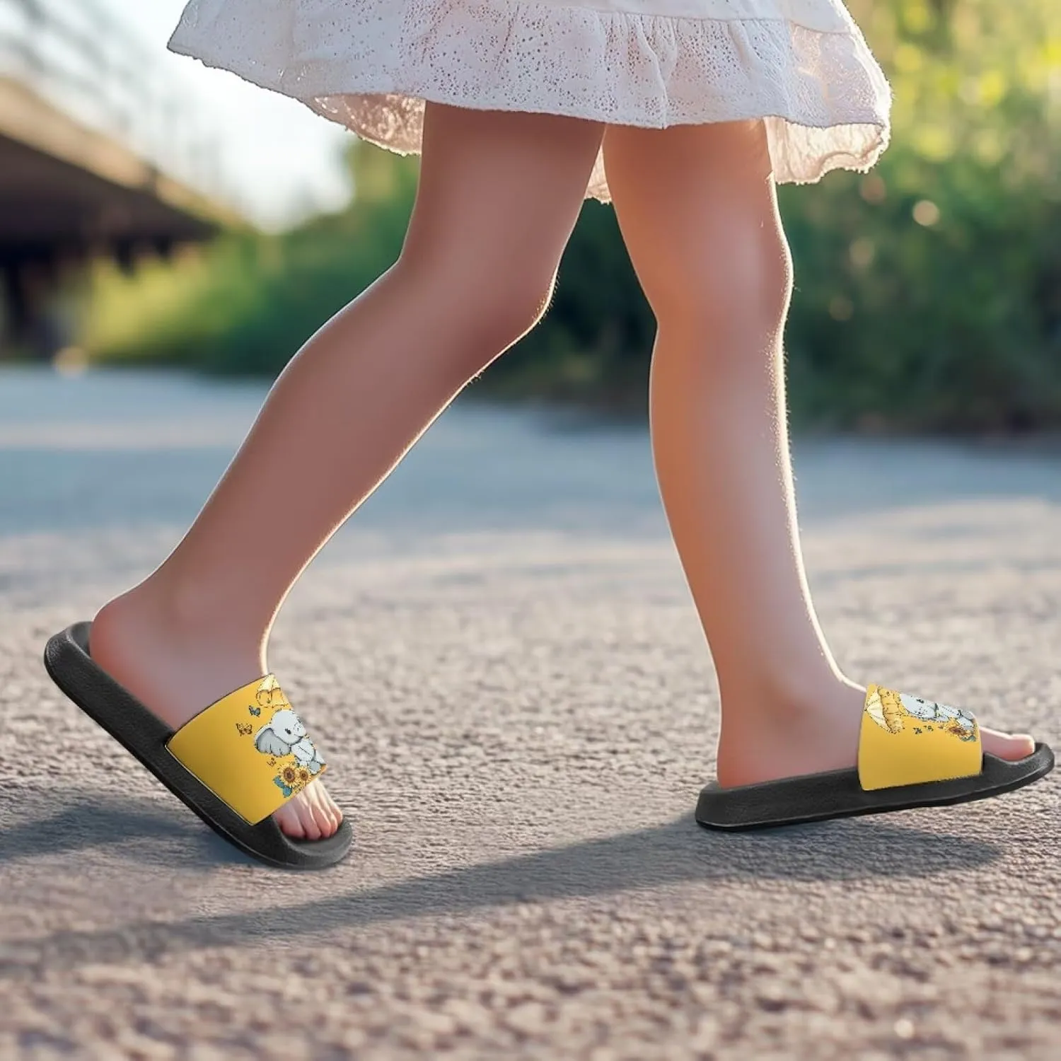 Doojoayie Summer Slide Sandals for Kids Girls Non-Slip EVA Outdoor Play Shoes