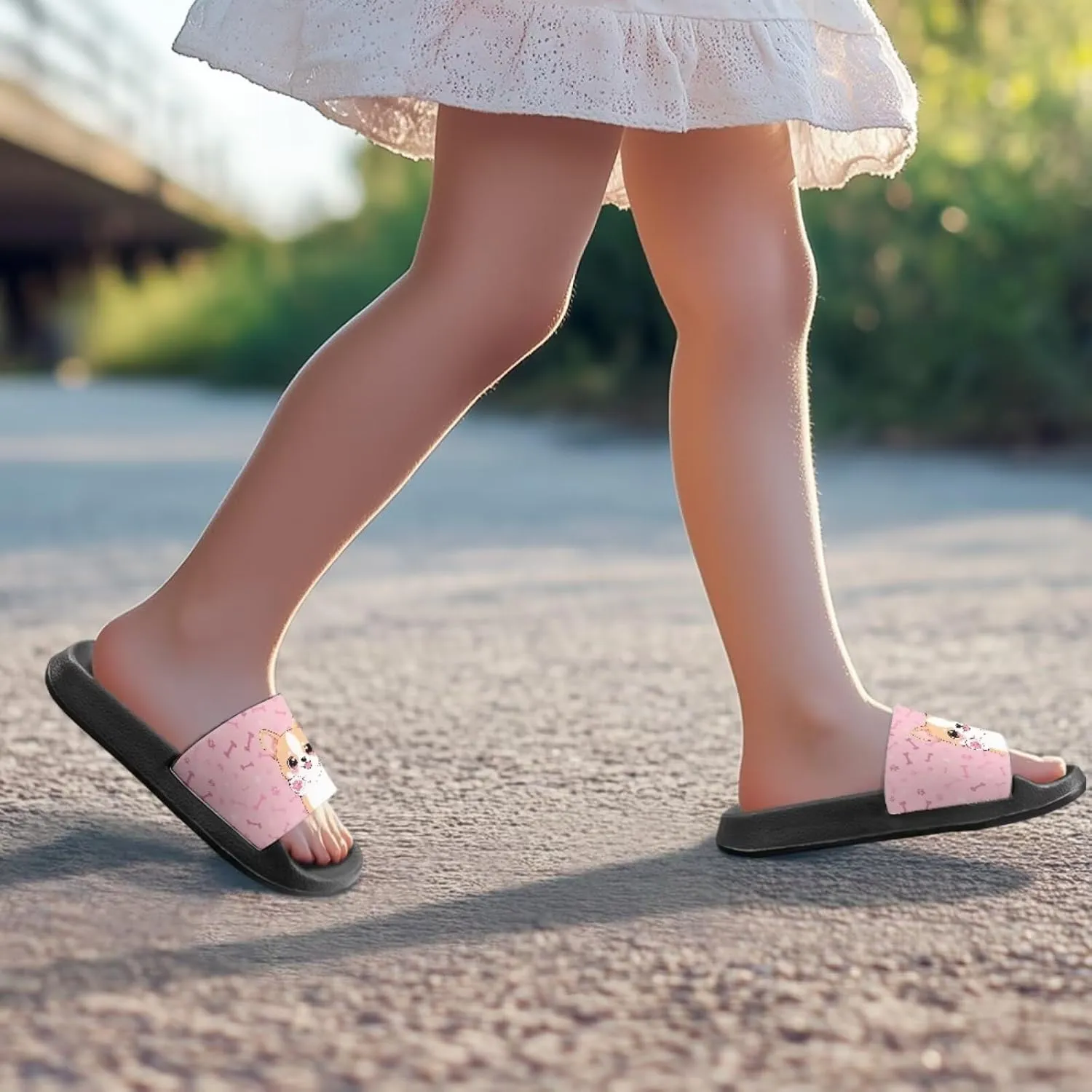 Doojoayie Summer Slide Sandals for Kids Girls Non-Slip EVA Outdoor Play Shoes