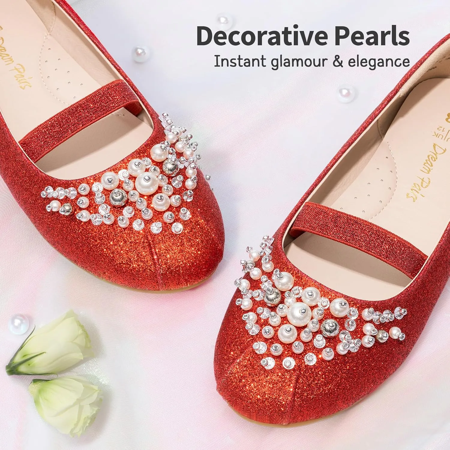 DREAM PAIRS Girls Ballet Flats Flower Shoes Mary Jane Ballerina Flat Dress Shoes for Daily/Wedding/Party