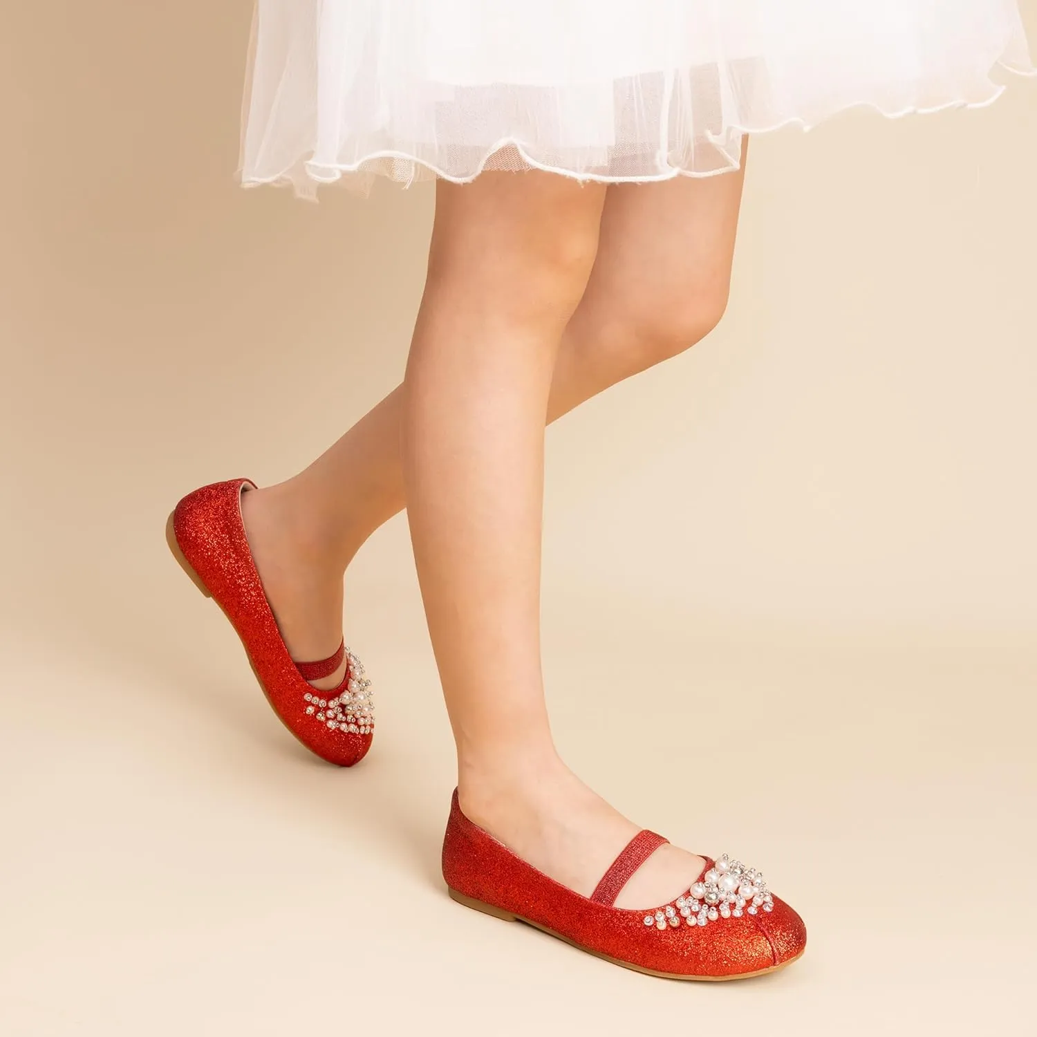 DREAM PAIRS Girls Ballet Flats Flower Shoes Mary Jane Ballerina Flat Dress Shoes for Daily/Wedding/Party
