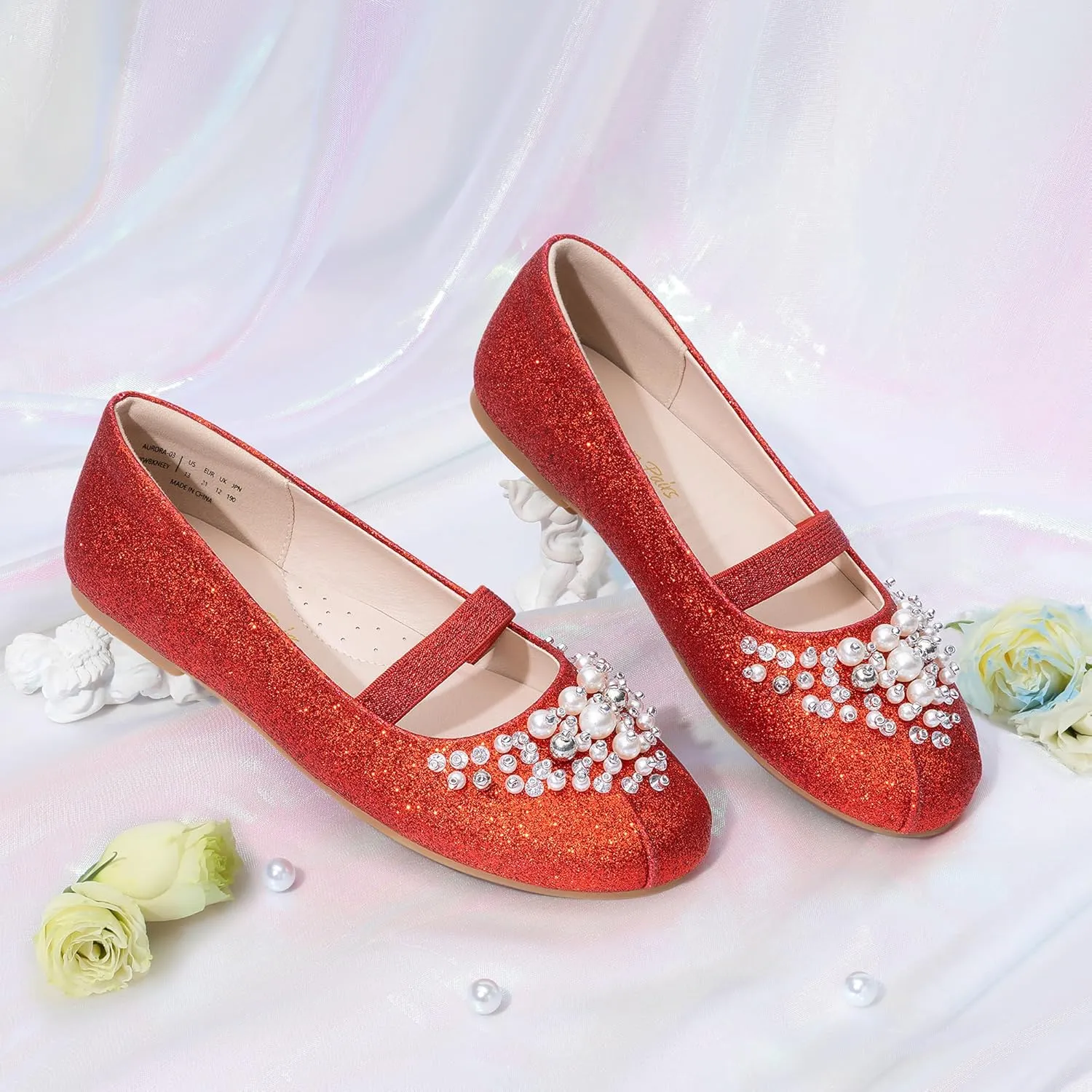 DREAM PAIRS Girls Ballet Flats Flower Shoes Mary Jane Ballerina Flat Dress Shoes for Daily/Wedding/Party