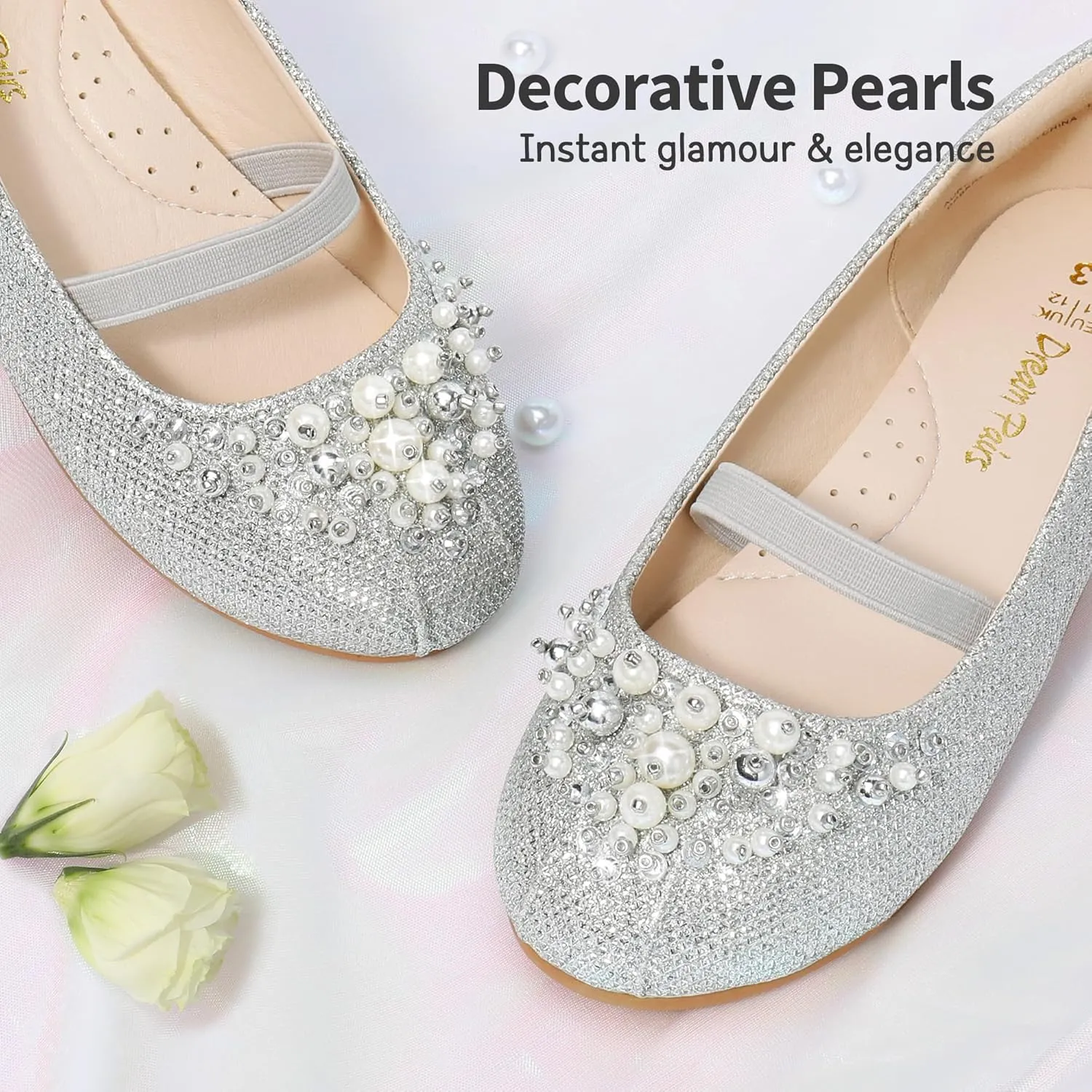 DREAM PAIRS Girls Ballet Flats Flower Shoes Mary Jane Ballerina Flat Dress Shoes for Daily/Wedding/Party