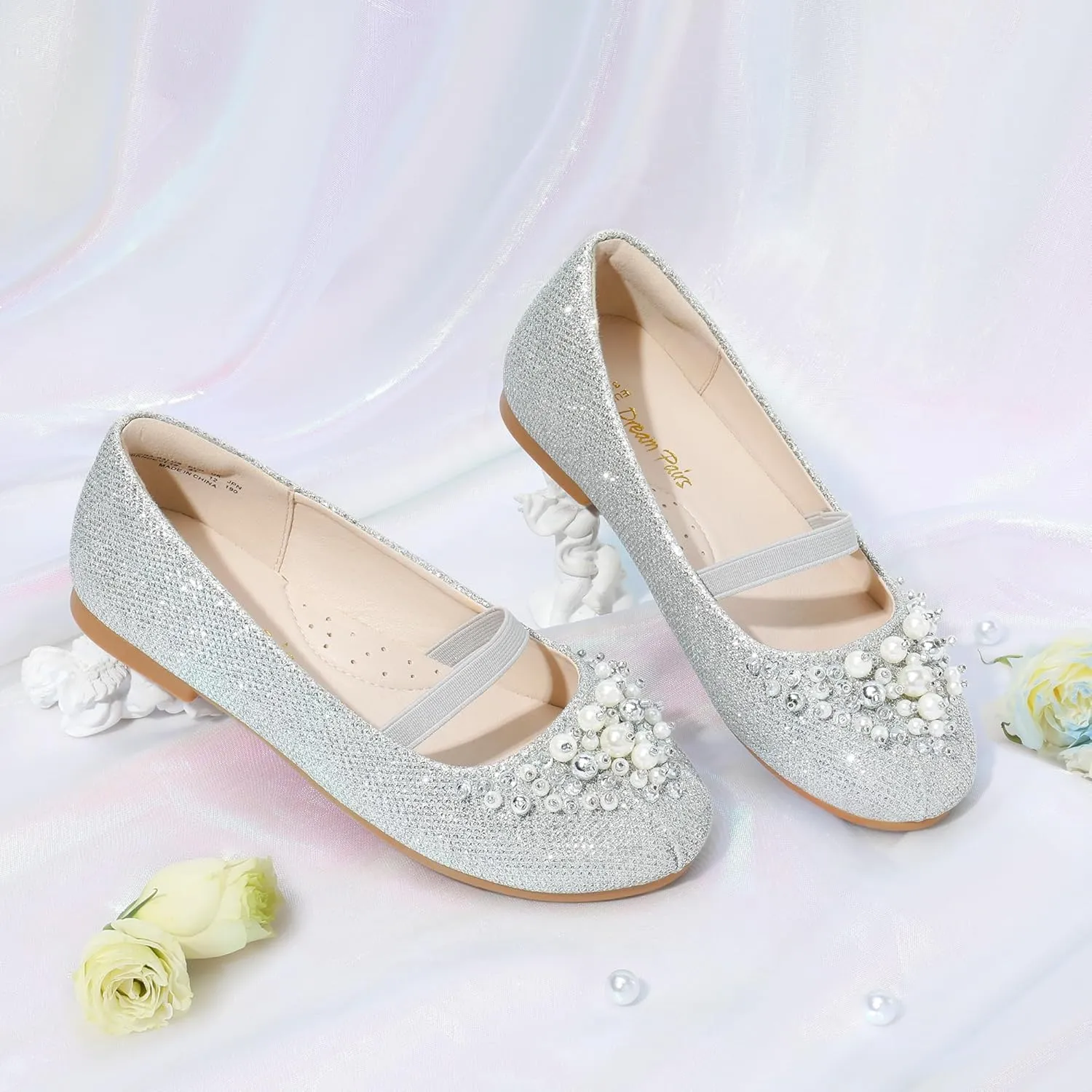 DREAM PAIRS Girls Ballet Flats Flower Shoes Mary Jane Ballerina Flat Dress Shoes for Daily/Wedding/Party