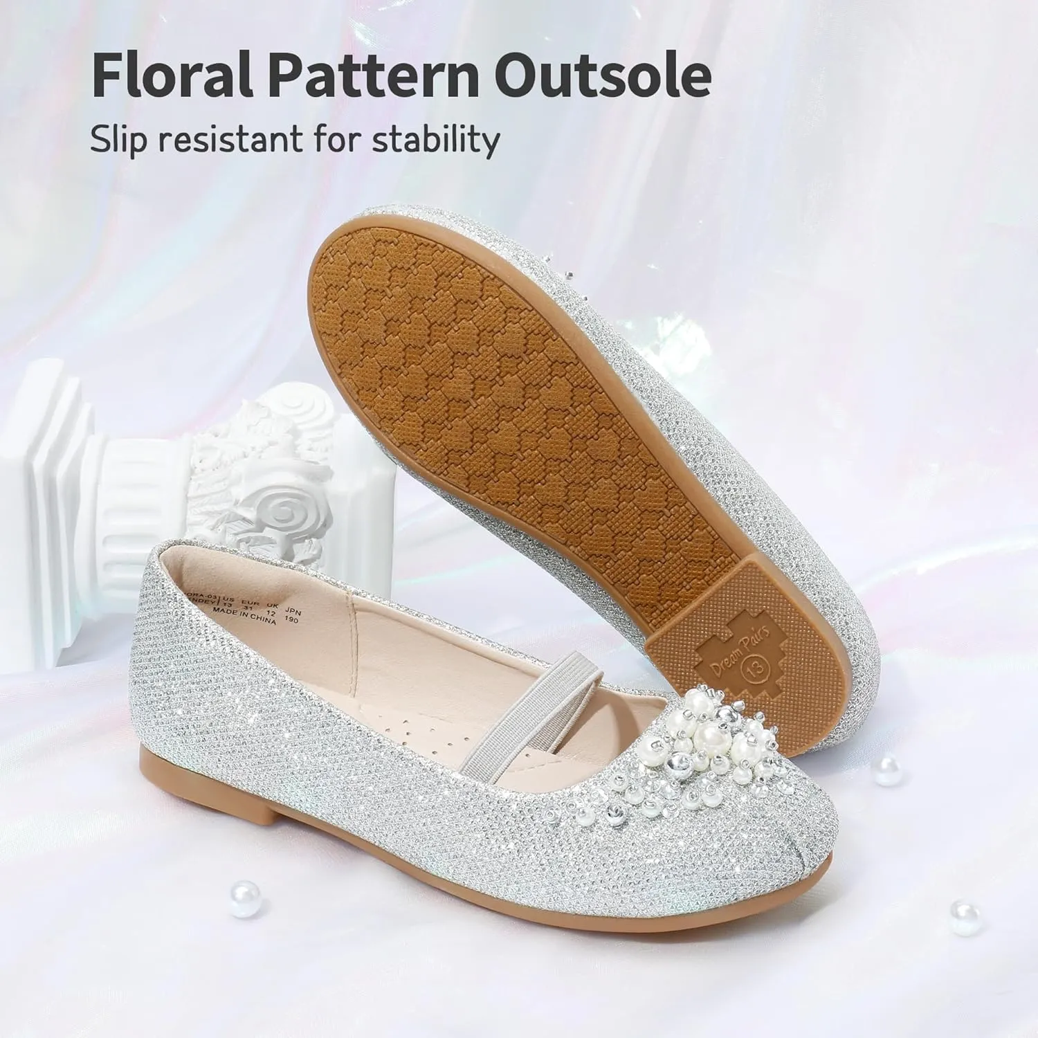 DREAM PAIRS Girls Ballet Flats Flower Shoes Mary Jane Ballerina Flat Dress Shoes for Daily/Wedding/Party
