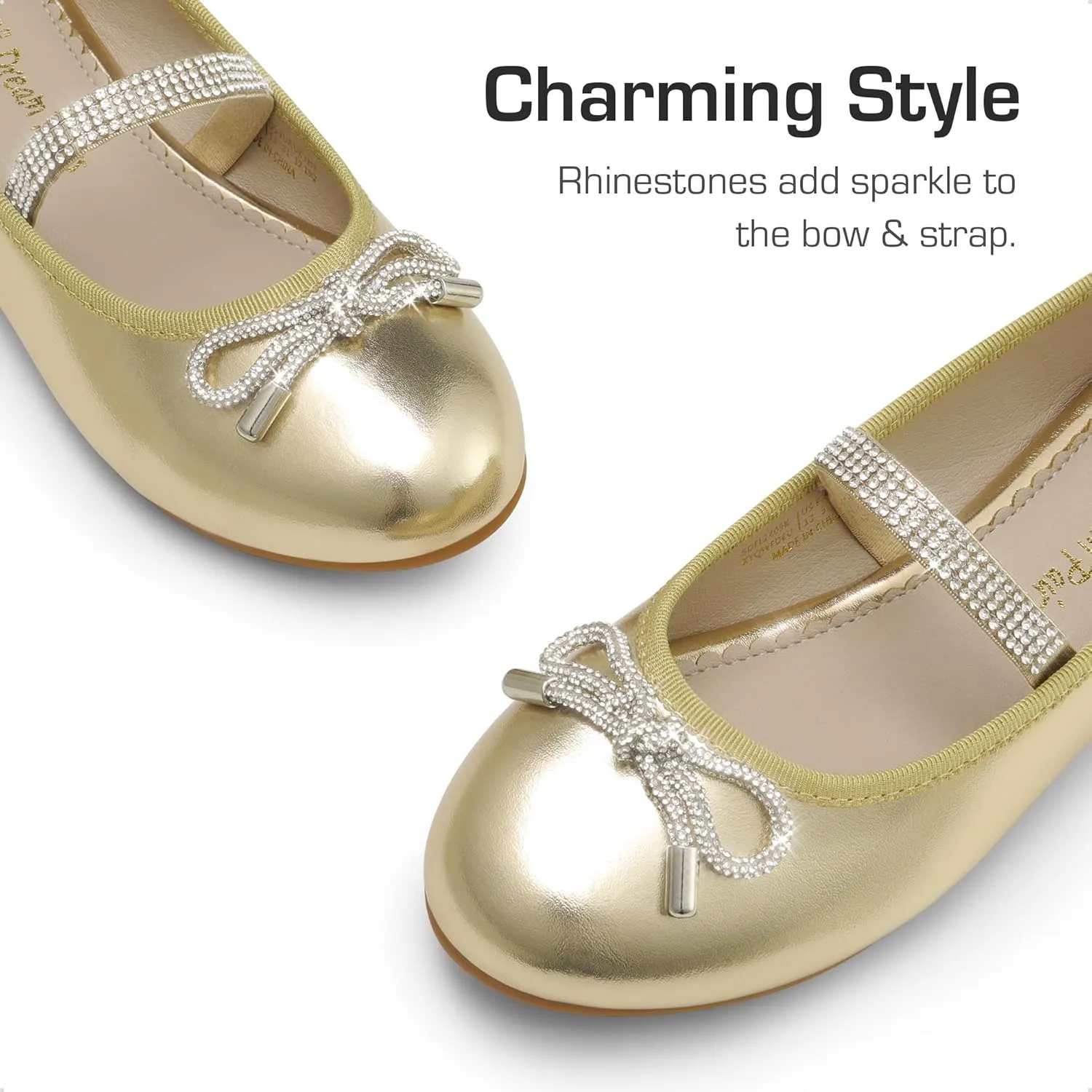 DREAM PAIRS Girls Dress Shoes Slip-on Flower Girl Ballet Flats for Party, Wedding, Performance, Prom, Graduation