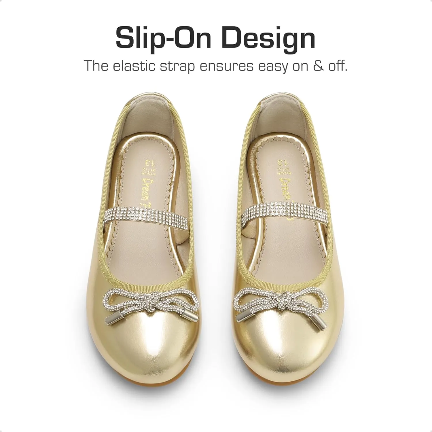 DREAM PAIRS Girls Dress Shoes Slip-on Flower Girl Ballet Flats for Party, Wedding, Performance, Prom, Graduation