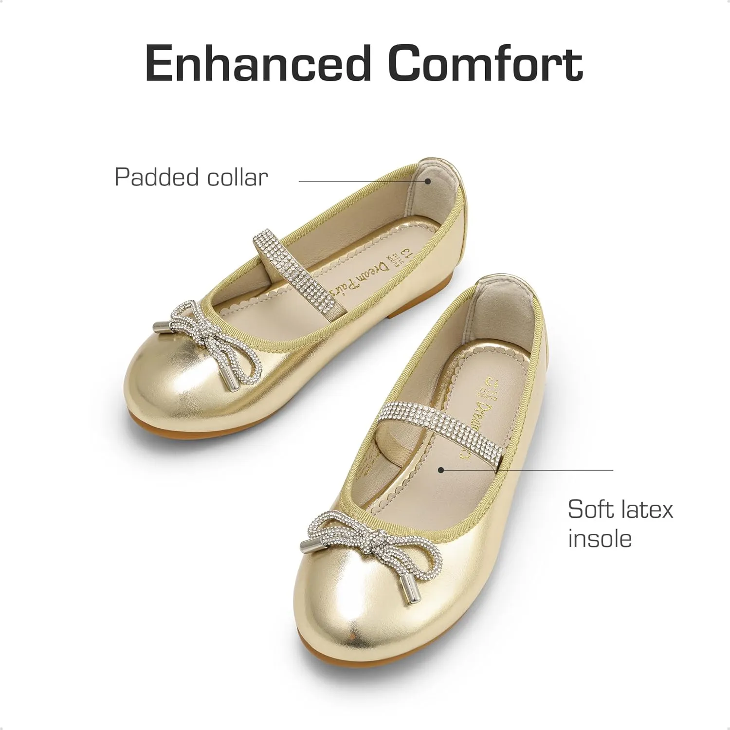 DREAM PAIRS Girls Dress Shoes Slip-on Flower Girl Ballet Flats for Party, Wedding, Performance, Prom, Graduation