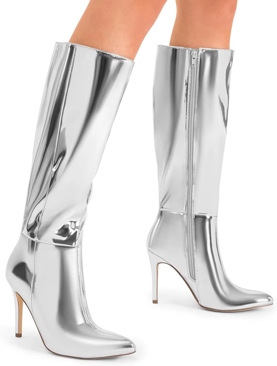 DREAM PAIRS Knee High Boots for Women, Sexy Pointed Toe Stiletto High Heel Boots, Fashion & Classic Dress Shoes