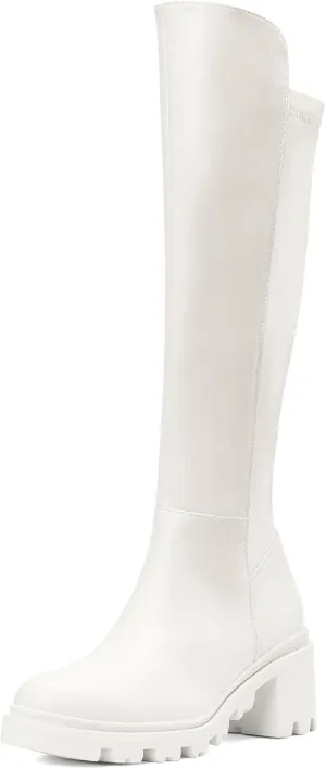 DREAM PAIRS Women's Knee High Boots, Comfortable Platform Round Toe Stretch Boots for Women