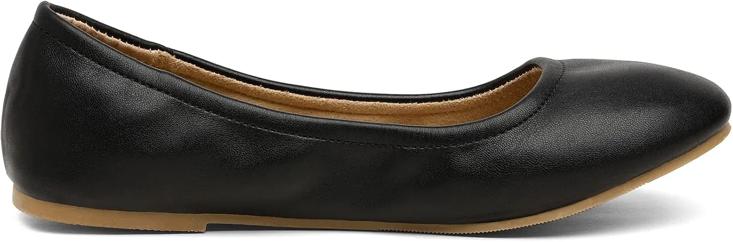 DREAM PAIRS Women's Sole-fina Solid Plain Walking Classic Ballet Flats Shoes