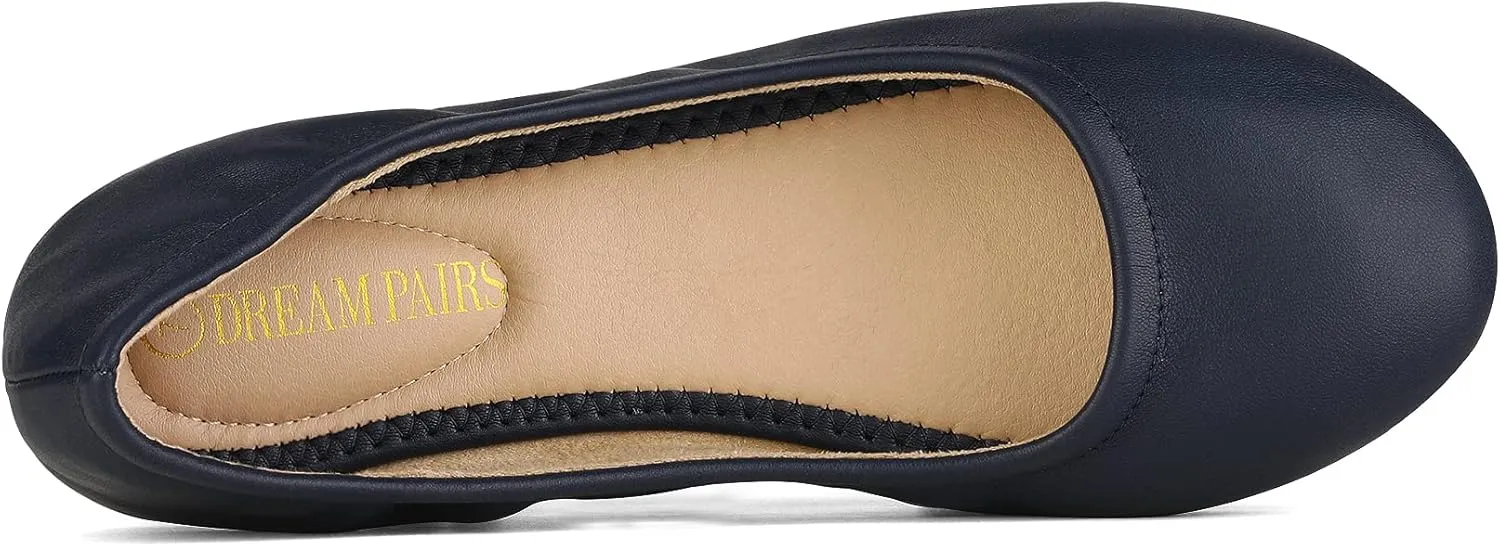 DREAM PAIRS Women's Sole-fina Solid Plain Walking Classic Ballet Flats Shoes