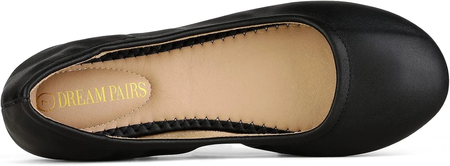 DREAM PAIRS Women's Sole-fina Solid Plain Walking Classic Ballet Flats Shoes