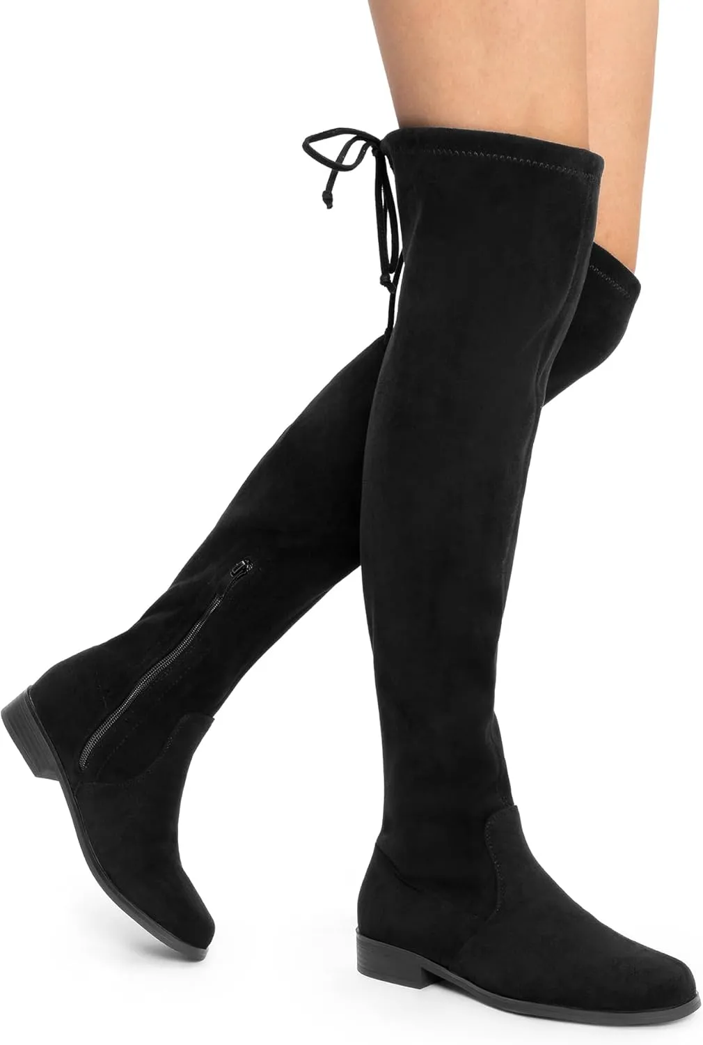 DREAM PAIRS Women's Thigh High Boots Low Block Heel Casual Fashion Over the Knee Boots