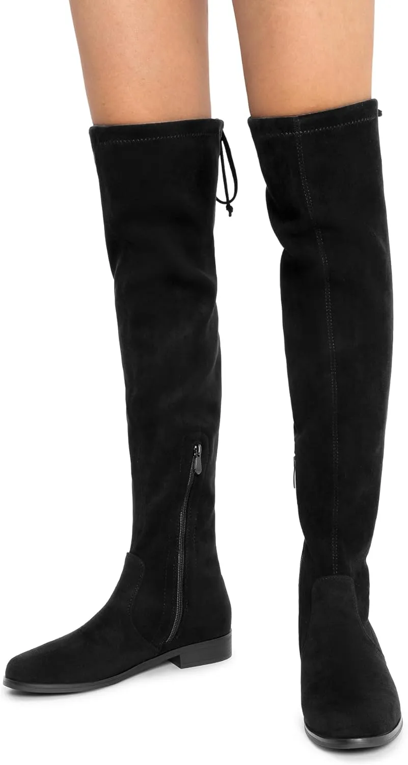 DREAM PAIRS Women's Thigh High Boots Low Block Heel Casual Fashion Over the Knee Boots