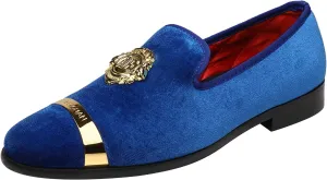 ELANROMAN Men's Velvet Loafers Dress Fashion Wedding Party Prom Shoes