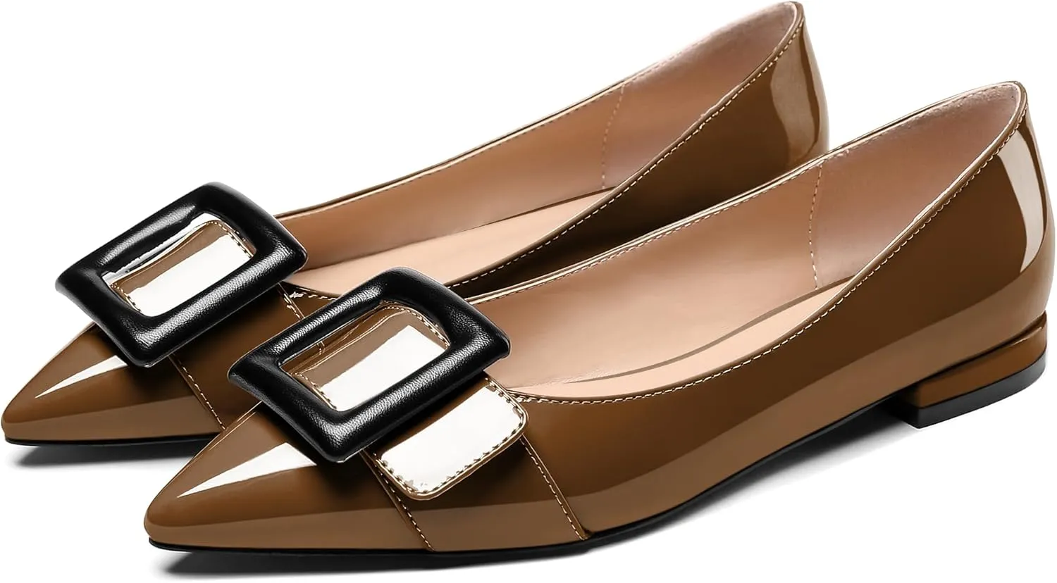 Eldof Women's Flats, Pointed Toe Flats Pumps, Buckle Flats Pumps, Walking Dress Office Classic Comfortable Flats
