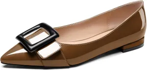 Eldof Women's Flats, Pointed Toe Flats Pumps, Buckle Flats Pumps, Walking Dress Office Classic Comfortable Flats