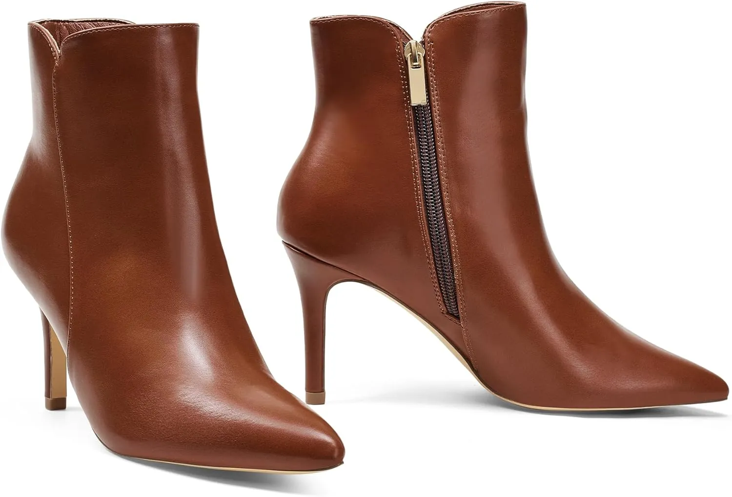 Elisabet Tang Women Chic Heeled Ankle Boots,Sexy Pointed Toe with 3 Inch High Heel Fashion Stylish Booties with Side Zipper Evening Party Dress Shoes