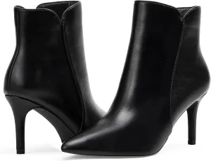Elisabet Tang Women Chic Heeled Ankle Boots,Sexy Pointed Toe with 3 Inch High Heel Fashion Stylish Booties with Side Zipper Evening Party Dress Shoes