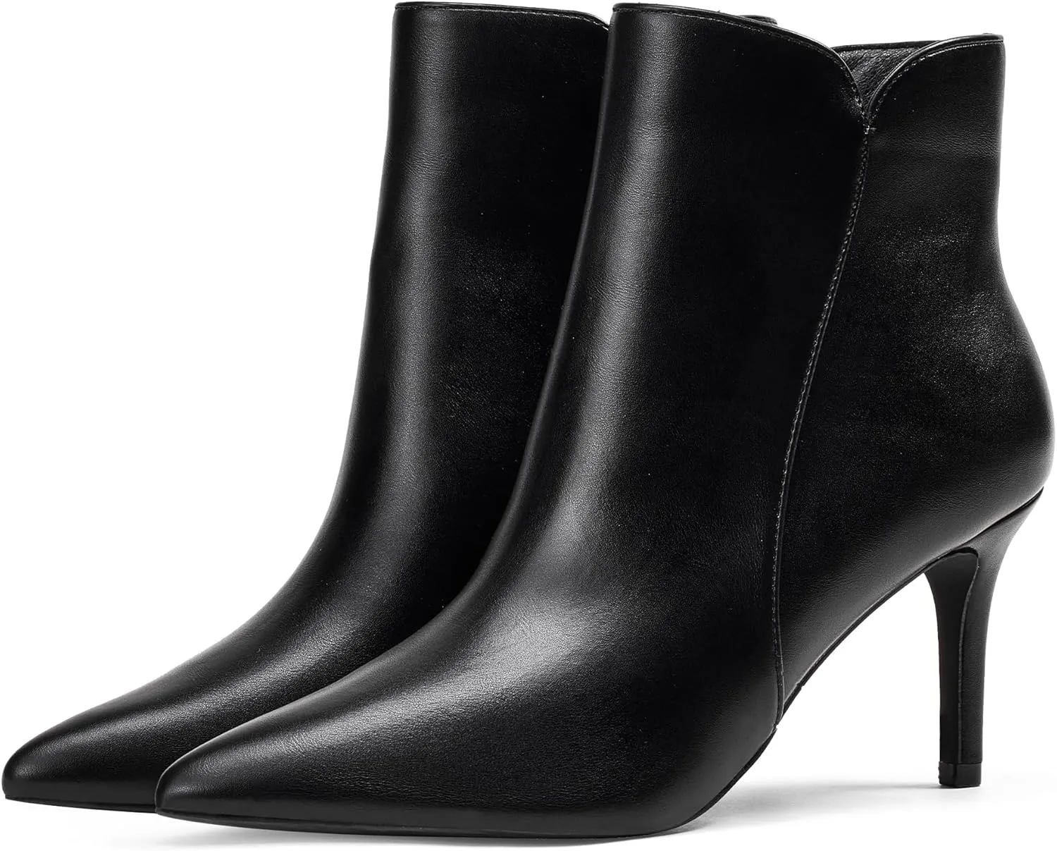 Elisabet Tang Women Chic Heeled Ankle Boots,Sexy Pointed Toe with 3 Inch High Heel Fashion Stylish Booties with Side Zipper Evening Party Dress Shoes
