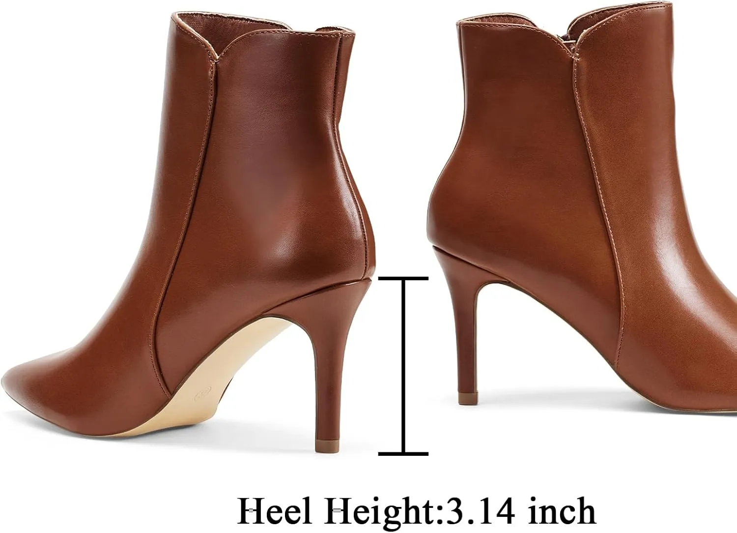 Elisabet Tang Women Chic Heeled Ankle Boots,Sexy Pointed Toe with 3 Inch High Heel Fashion Stylish Booties with Side Zipper Evening Party Dress Shoes