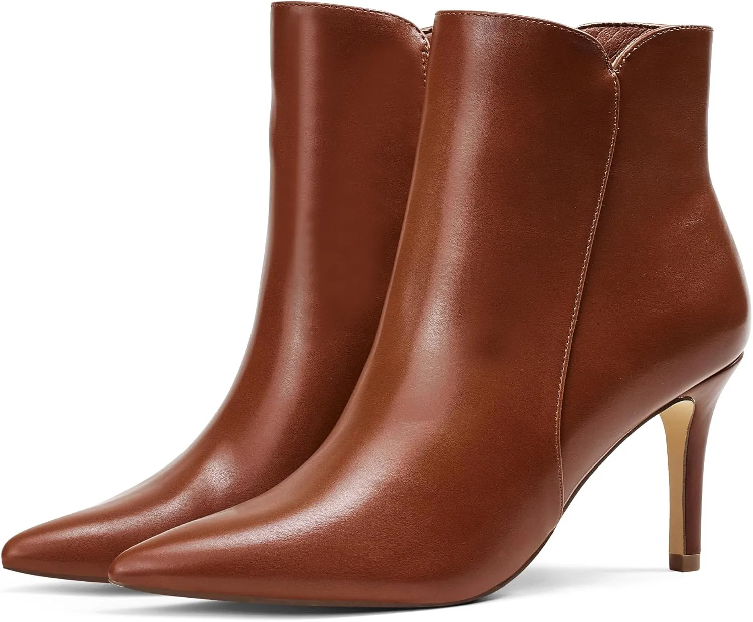 Elisabet Tang Women Chic Heeled Ankle Boots,Sexy Pointed Toe with 3 Inch High Heel Fashion Stylish Booties with Side Zipper Evening Party Dress Shoes