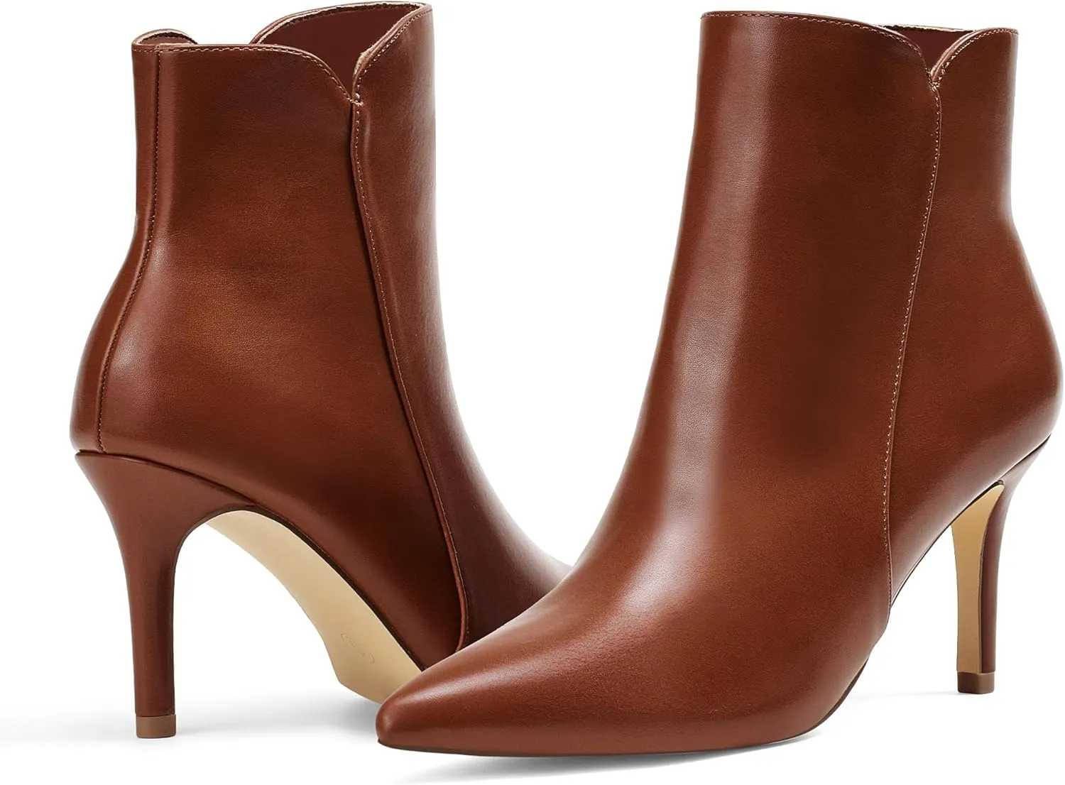 Elisabet Tang Women Chic Heeled Ankle Boots,Sexy Pointed Toe with 3 Inch High Heel Fashion Stylish Booties with Side Zipper Evening Party Dress Shoes