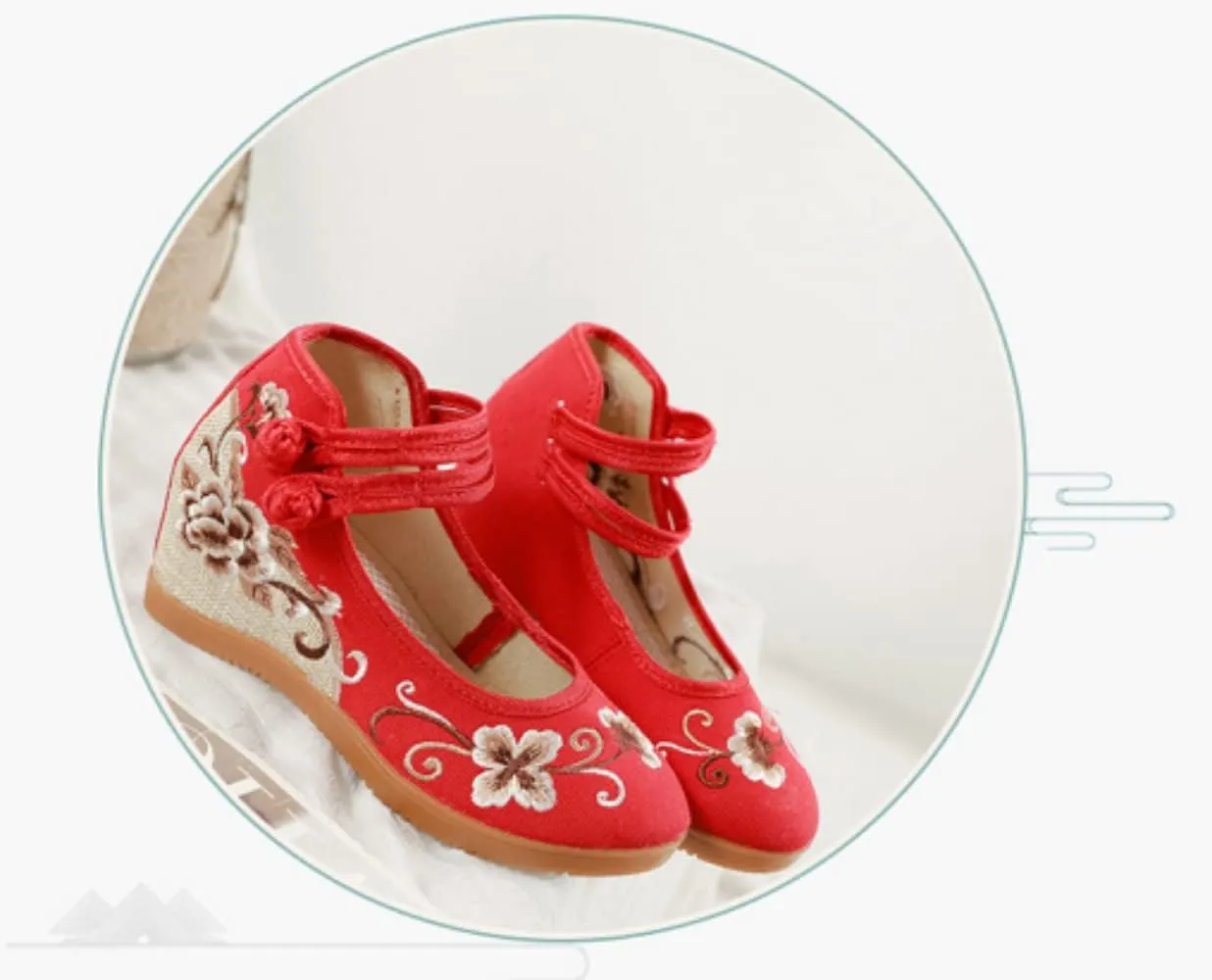 Embroidered Cloth Shoes Comfortable Round Toe Loafers Chinese Canvas Shoes Mary Jane Shoes