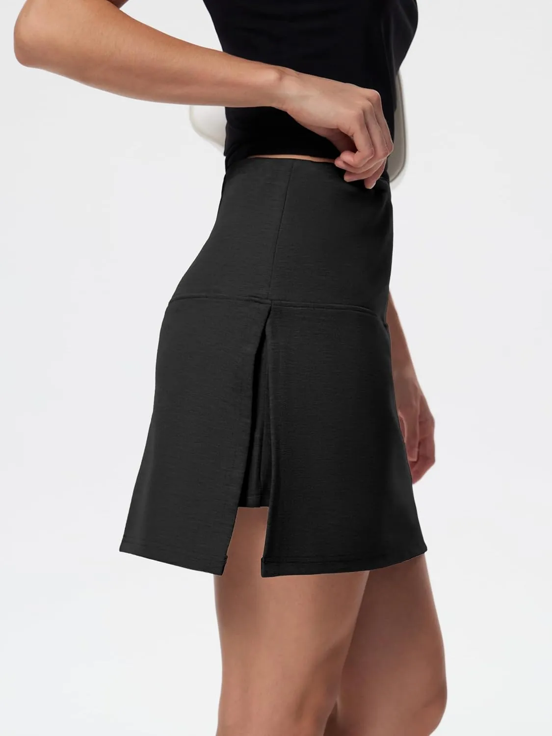 EMMIOL Skorts Skirts for Women Sexy Mid Waist Side Slit Mini Dress 2025 Trendy Chic Summer Clothes Bodycon Skirt