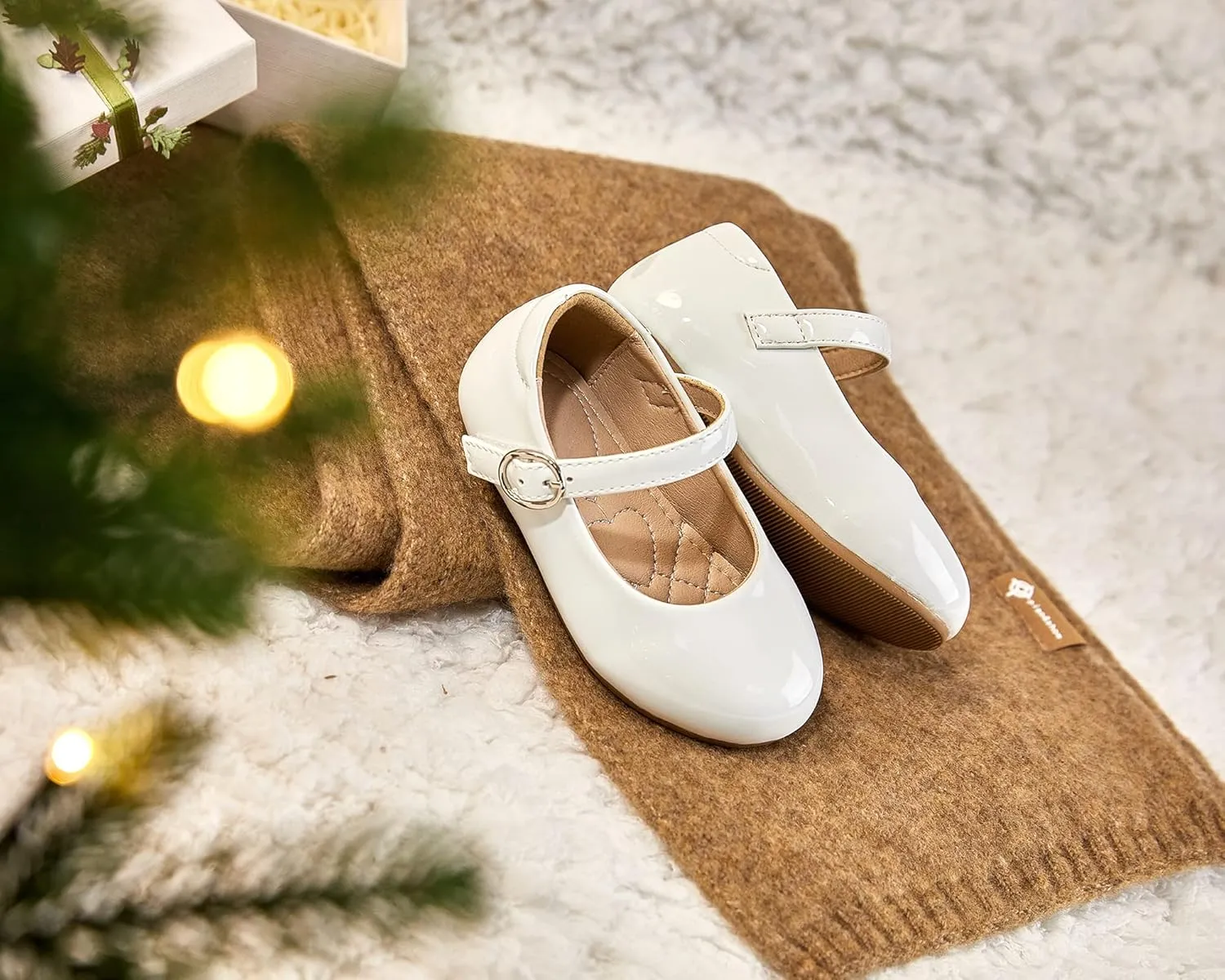 ESTINE Mary Jane Flats for Toddler Girls Little Kids Glittery Dress Princess Wedding Ballet Shoes