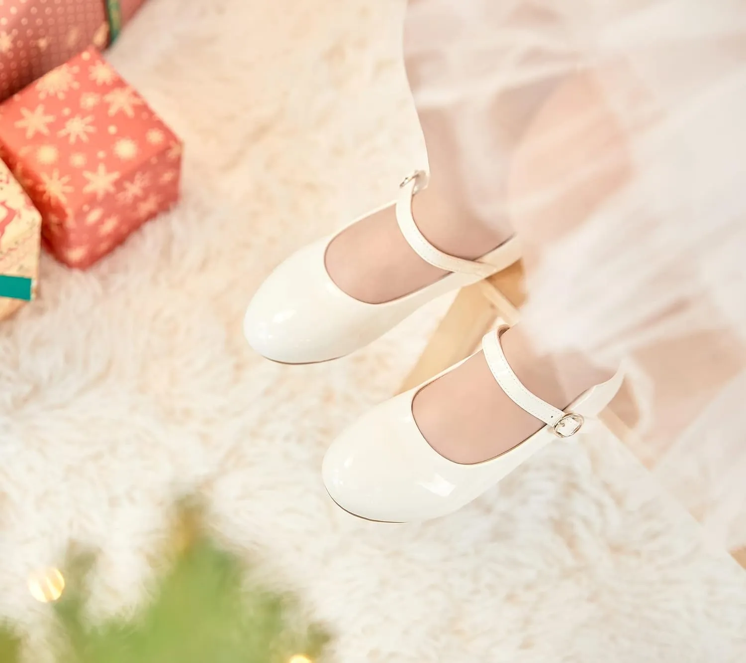 ESTINE Mary Jane Flats for Toddler Girls Little Kids Glittery Dress Princess Wedding Ballet Shoes