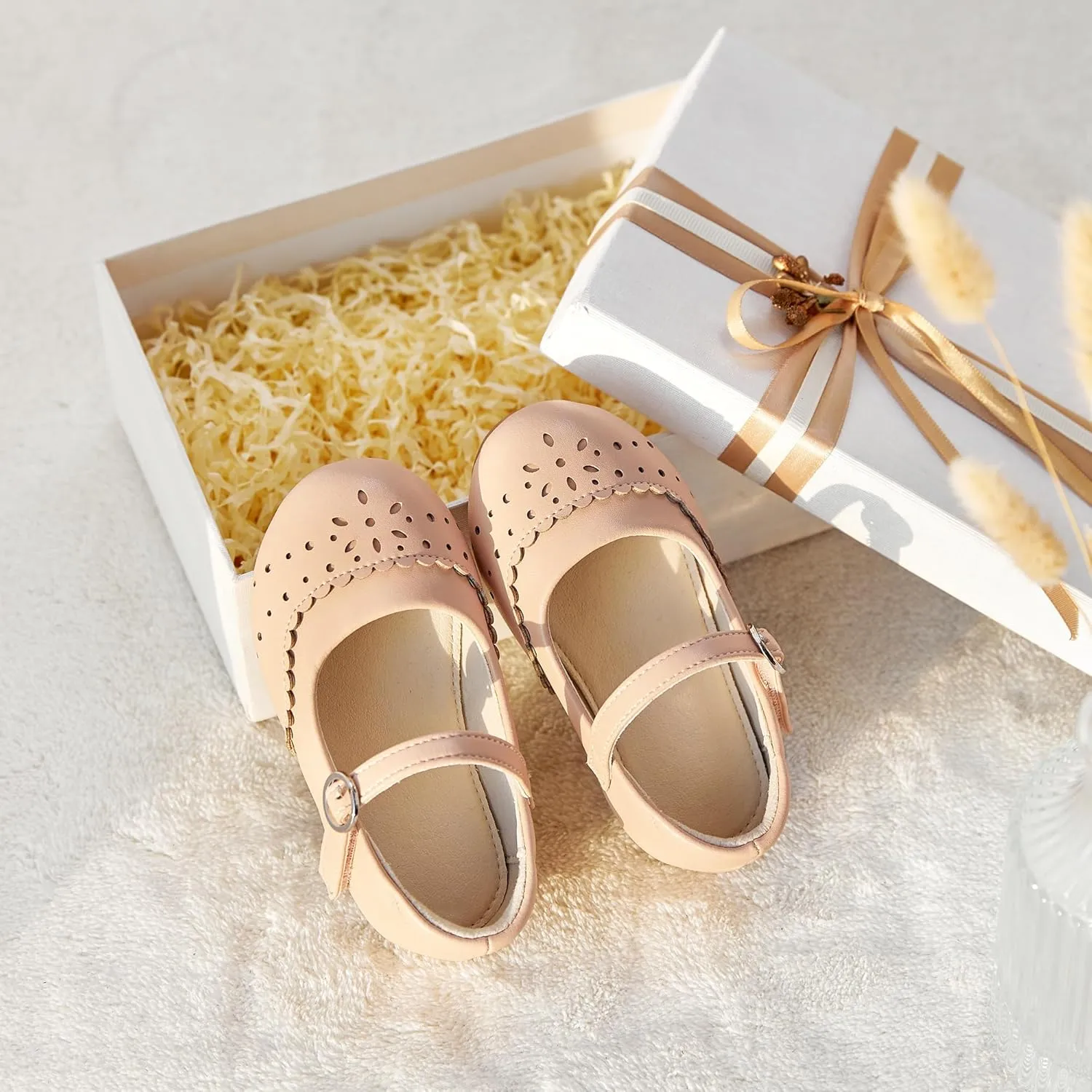 ESTINE Toddler Little Girls Ballet Shoes Baby Kids Princess Dress Wedding Strap Mary Jane Flats