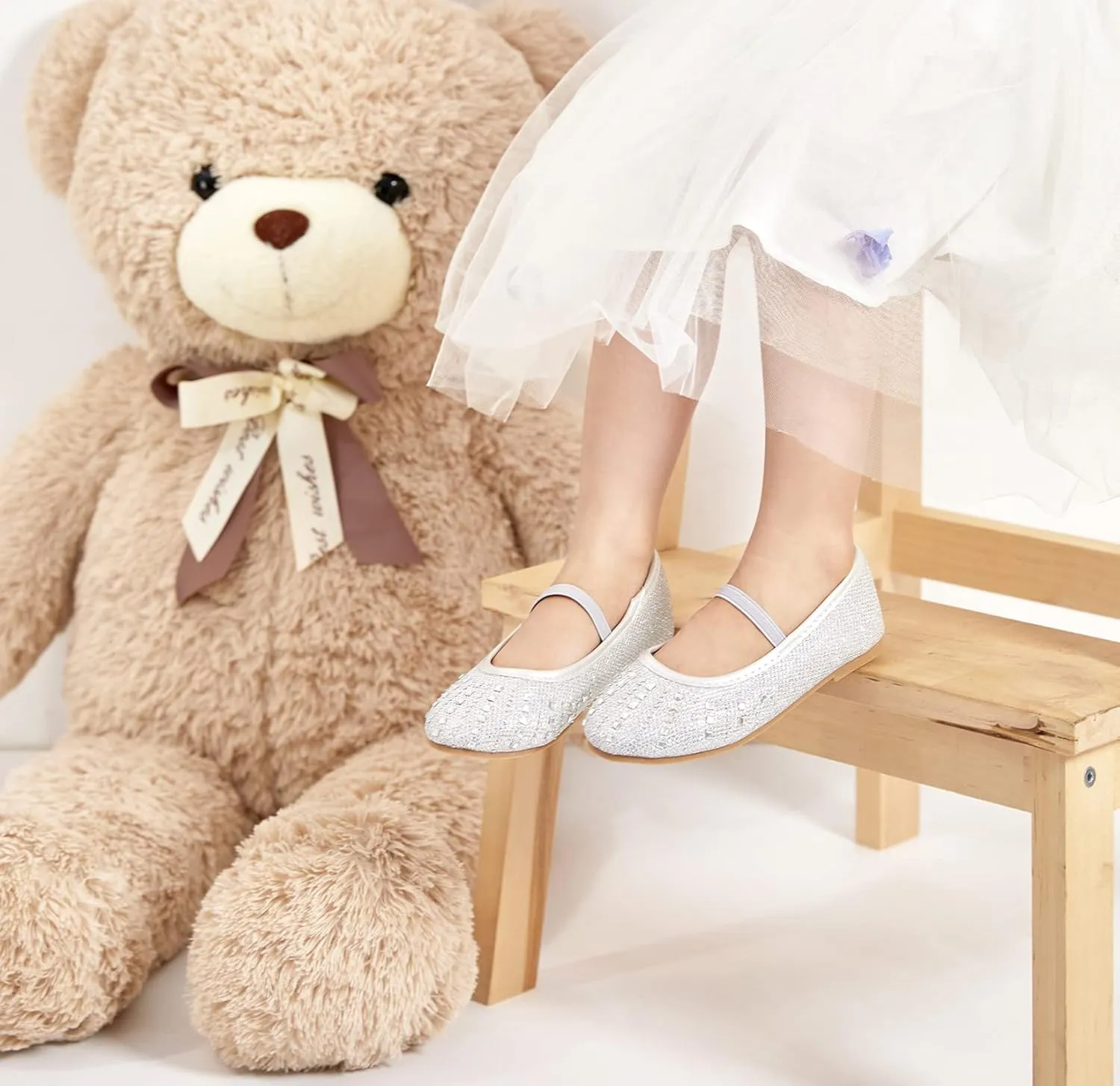 ESTINE Toddler Little Girls Ballet Shoes Baby Kids Princess Dress Wedding Strap Mary Jane Flats