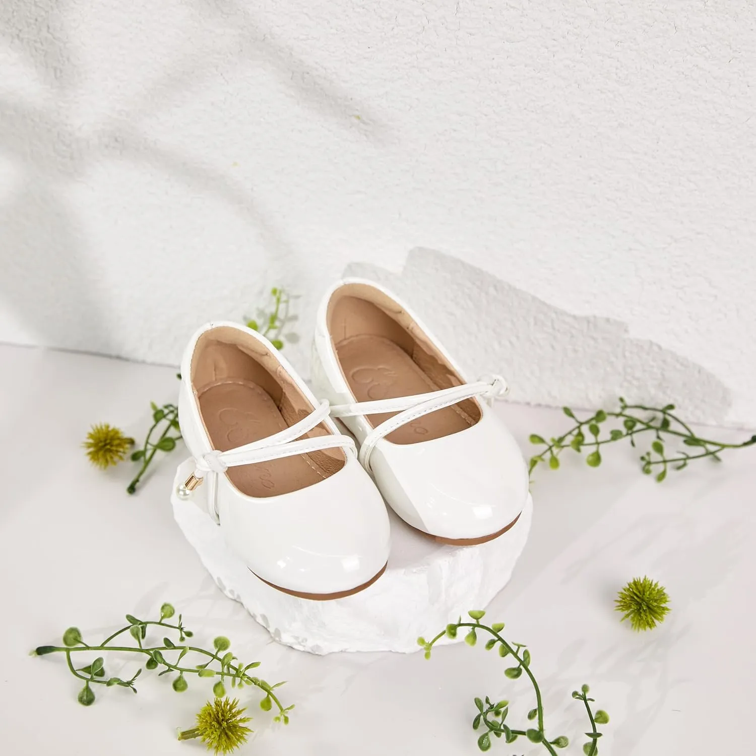 ESTINE Toddler Little Girls Ballet Shoes Baby Kids Princess Dress Wedding Strap Mary Jane Flats