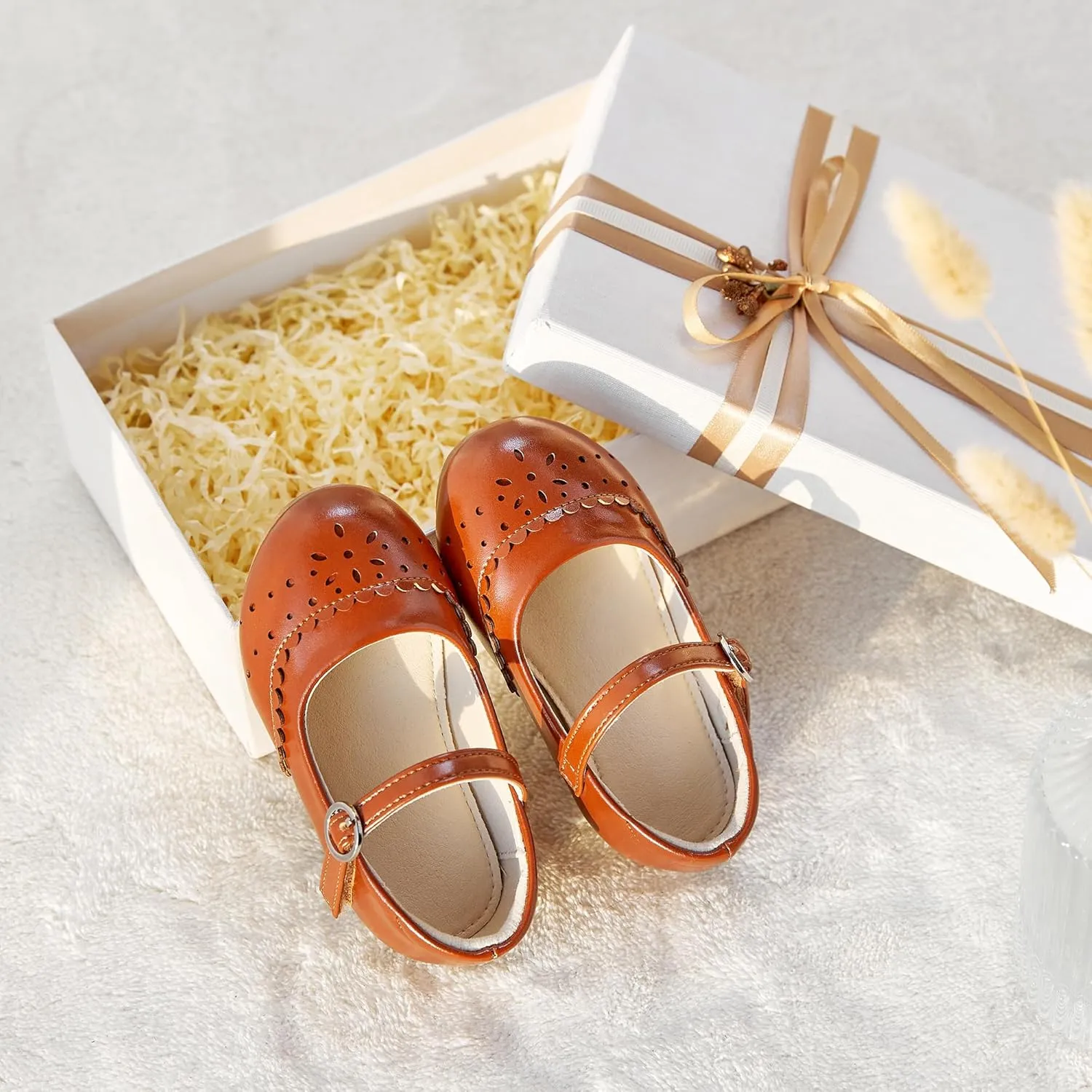 ESTINE Toddler Little Girls Ballet Shoes Baby Kids Princess Dress Wedding Strap Mary Jane Flats