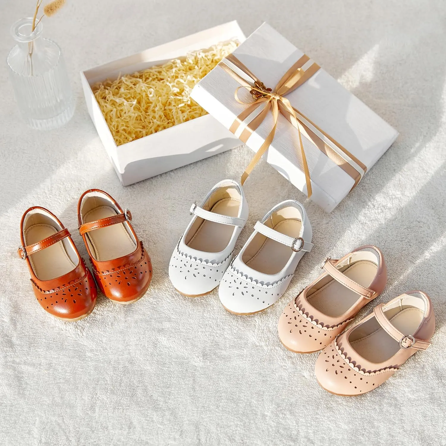 ESTINE Toddler Little Girls Ballet Shoes Baby Kids Princess Dress Wedding Strap Mary Jane Flats