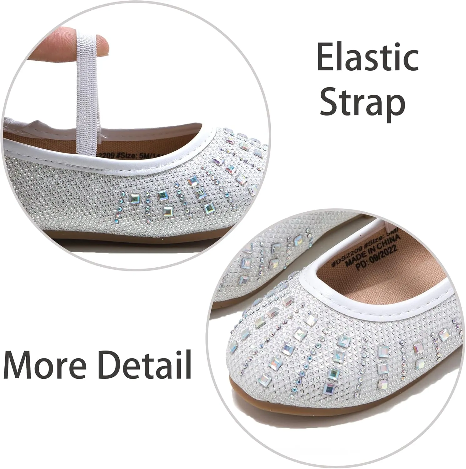 ESTINE Toddler Little Girls Ballet Shoes Baby Kids Princess Dress Wedding Strap Mary Jane Flats