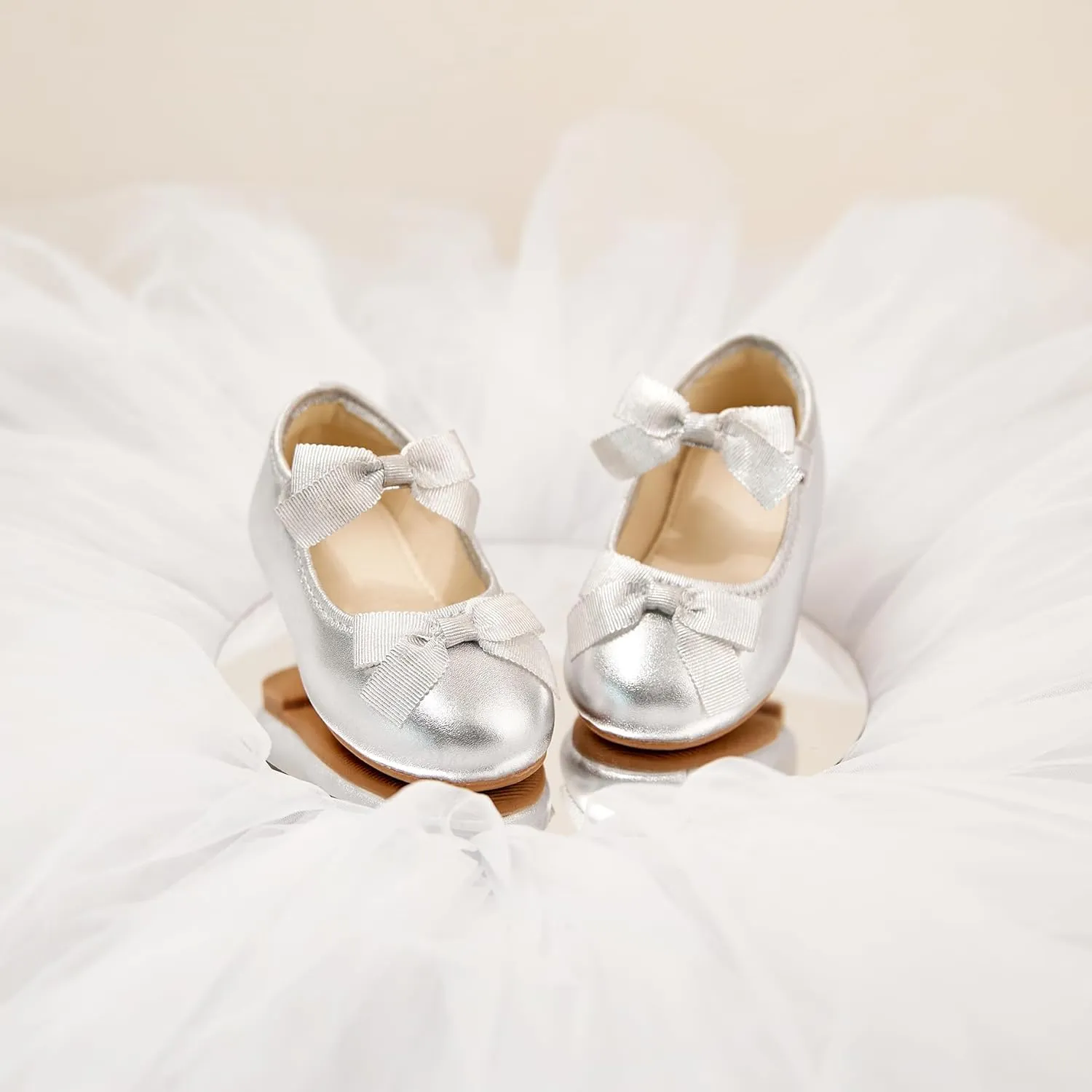 ESTINE Toddler/Little Kid Girls Dress Mary Jane Flats Flowers Fashion Princess Ballet Shoes