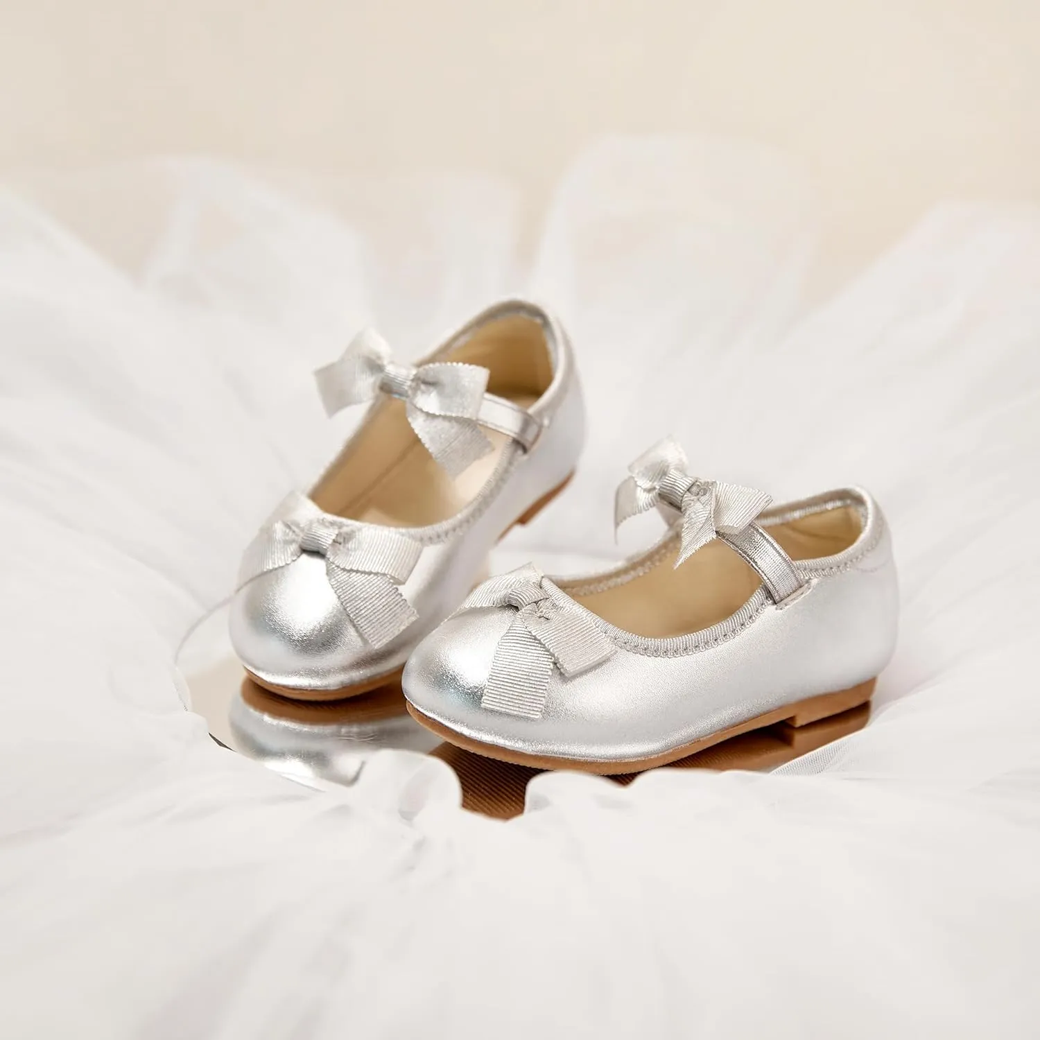ESTINE Toddler/Little Kid Girls Dress Mary Jane Flats Flowers Fashion Princess Ballet Shoes