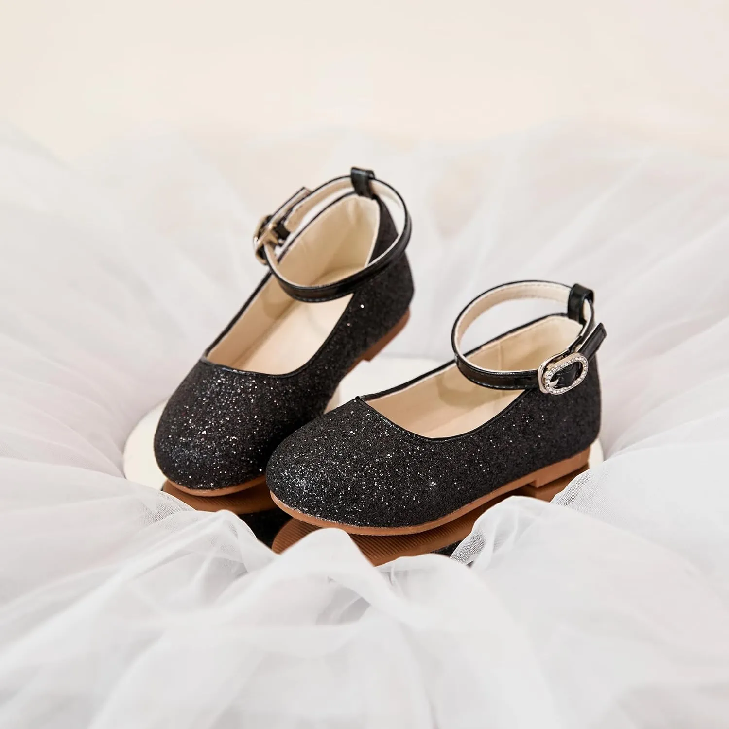 ESTINE Toddler/Little Kid Girls Dress Mary Jane Flats Flowers Fashion Princess Ballet Shoes
