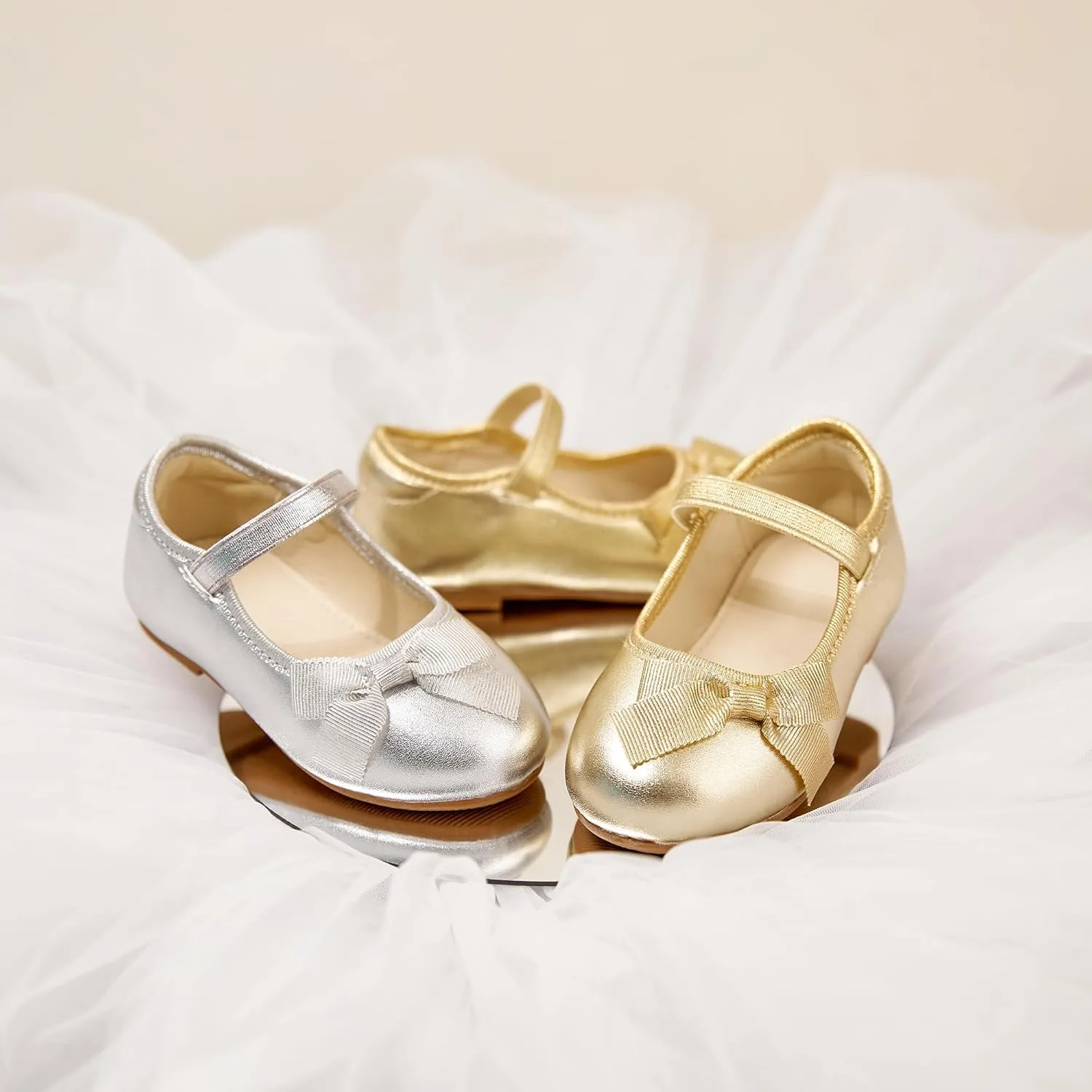 ESTINE Toddler/Little Kid Girls Dress Mary Jane Flats Flowers Fashion Princess Ballet Shoes